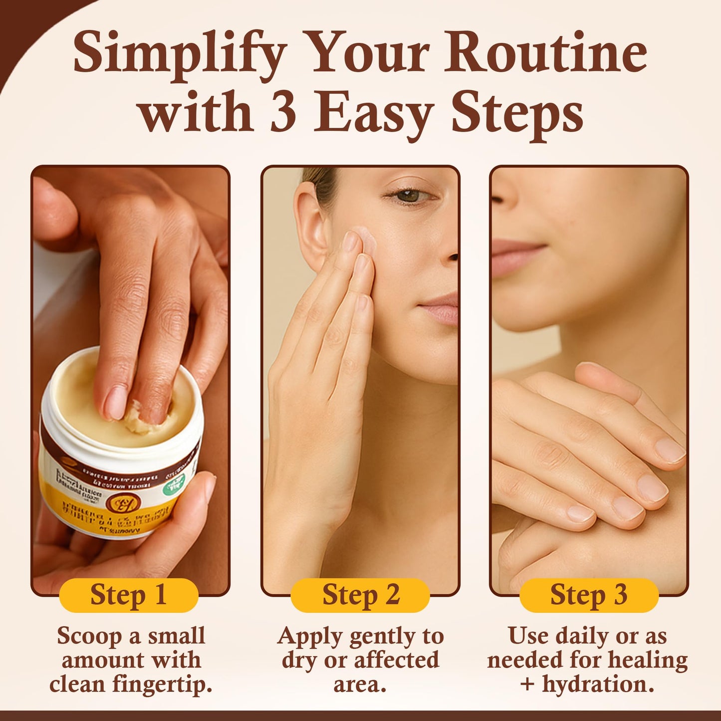 Sweet Bee Magic Organic Healing Balm - All-in-One Beeswax Cream for Dry Skin, Face & Body Moisturizer, Natural & Certified Organic, 4oz Jar