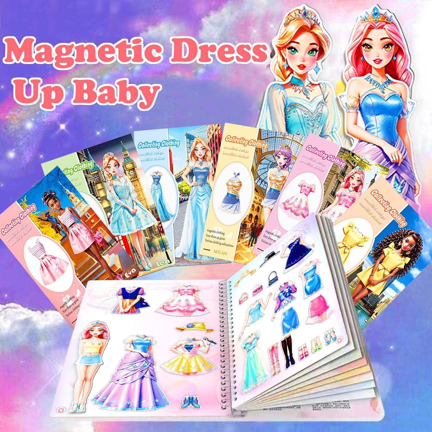 Magnetic Dress-Up Paper Doll Playset – Travel Pretend Play, Magnet Clothes Puzzle for Kids & Toddlers, Educational Birthday Gift