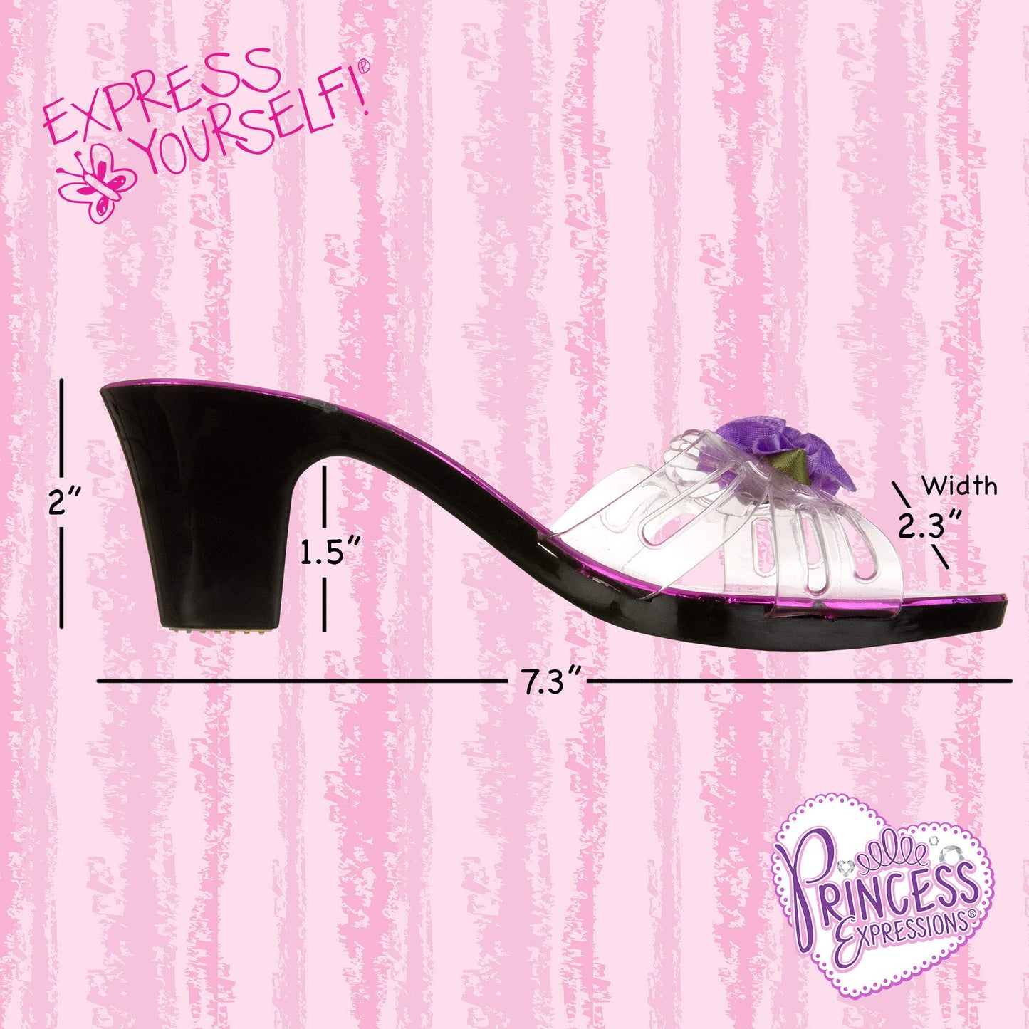 Expressions Toddler Girls Kids 4 Pack Dress Up Royalty Shoes with Heels Set in Carrying Bag - Fits Toddler Shoe Size 7-10