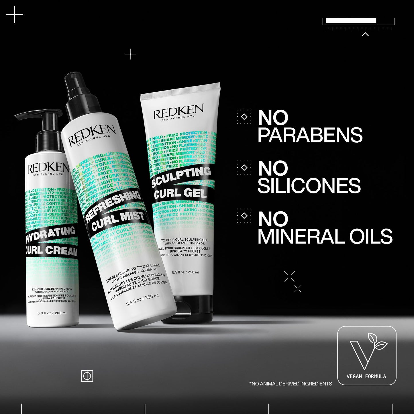 Redken Hydrating Curl Cream - 72-Hour Curl Definition, Heat Protection up to 450°F, Silicone-Free & Paraben-Free