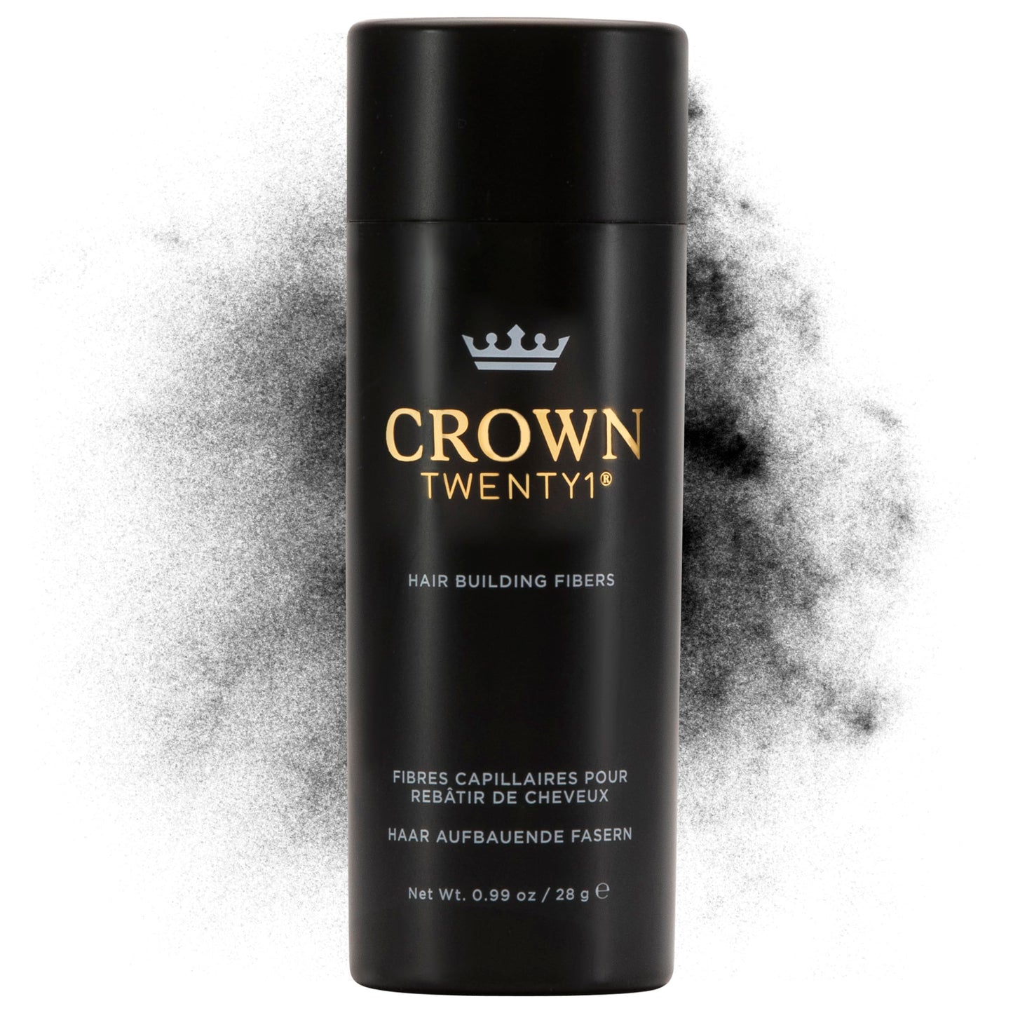 CROWN Hair Building Fibers 28g – Instantly Conceals Thinning Hair for Fuller, Thicker Look – Natural Keratin Hair Concealer for Men & Women, Black