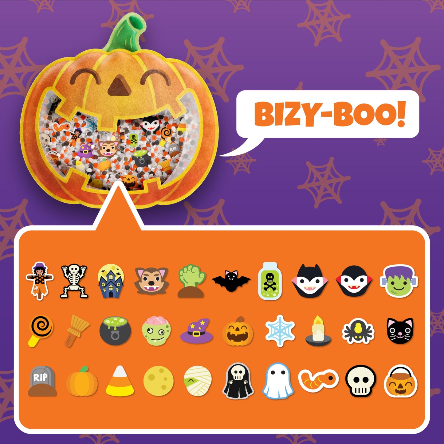 Vango BIZYBOO Pumpkin Seek & Find Toy – Preschool Learning Activity for Toddlers, Ages 2+ – Educational Sorting & Boo Basket Gift