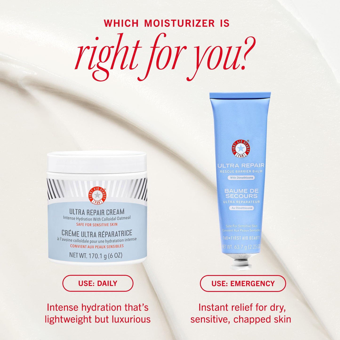 First Aid Beauty Ultra Repair Cream, 6oz + Bonus, Intense Hydration, Strengthens Skin Barrier, Relieves Eczema, Luxury Moisturizer