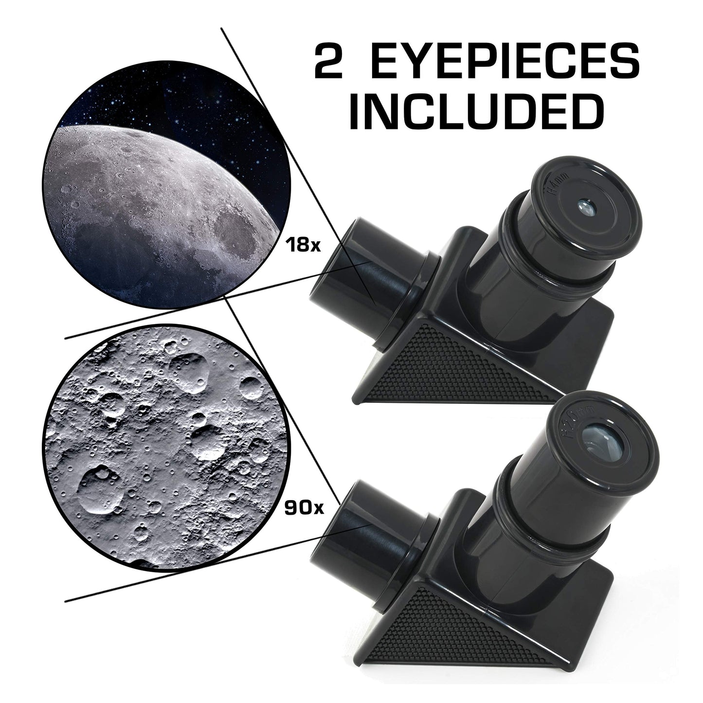 NASA Lunar Telescope for Kids – 90x Magnification, 2 Eyepieces, Tripod & Finder Scope, Beginner Astronomy Toy, NASA Gift (Amazon Exclusive)