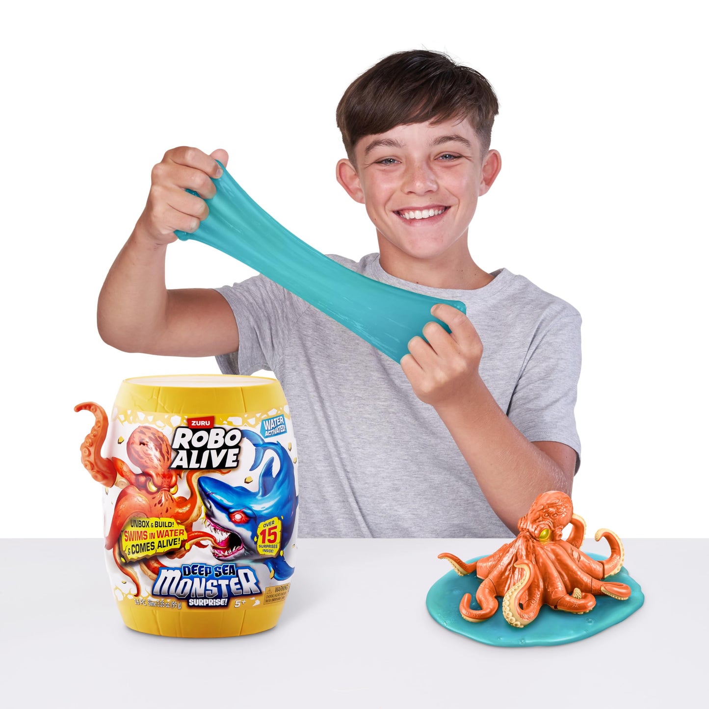 Robo Alive Deep Sea Monster Surprise (Octopus) by ZURU, Surprise Unboxing and Electronic Animal Toy for Boys