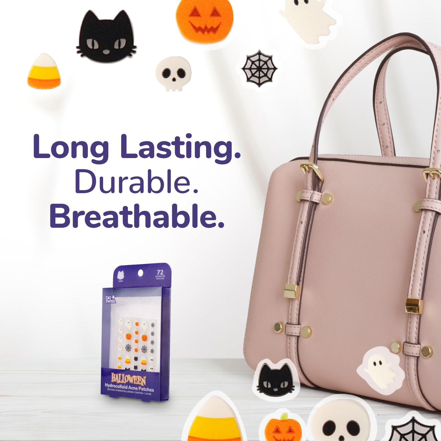 BioSwiss Halloween Pimple Patches, Hydrocolloid Acne Patch for Zits and Blemishes, Face and Skin Stickers, 72 Count