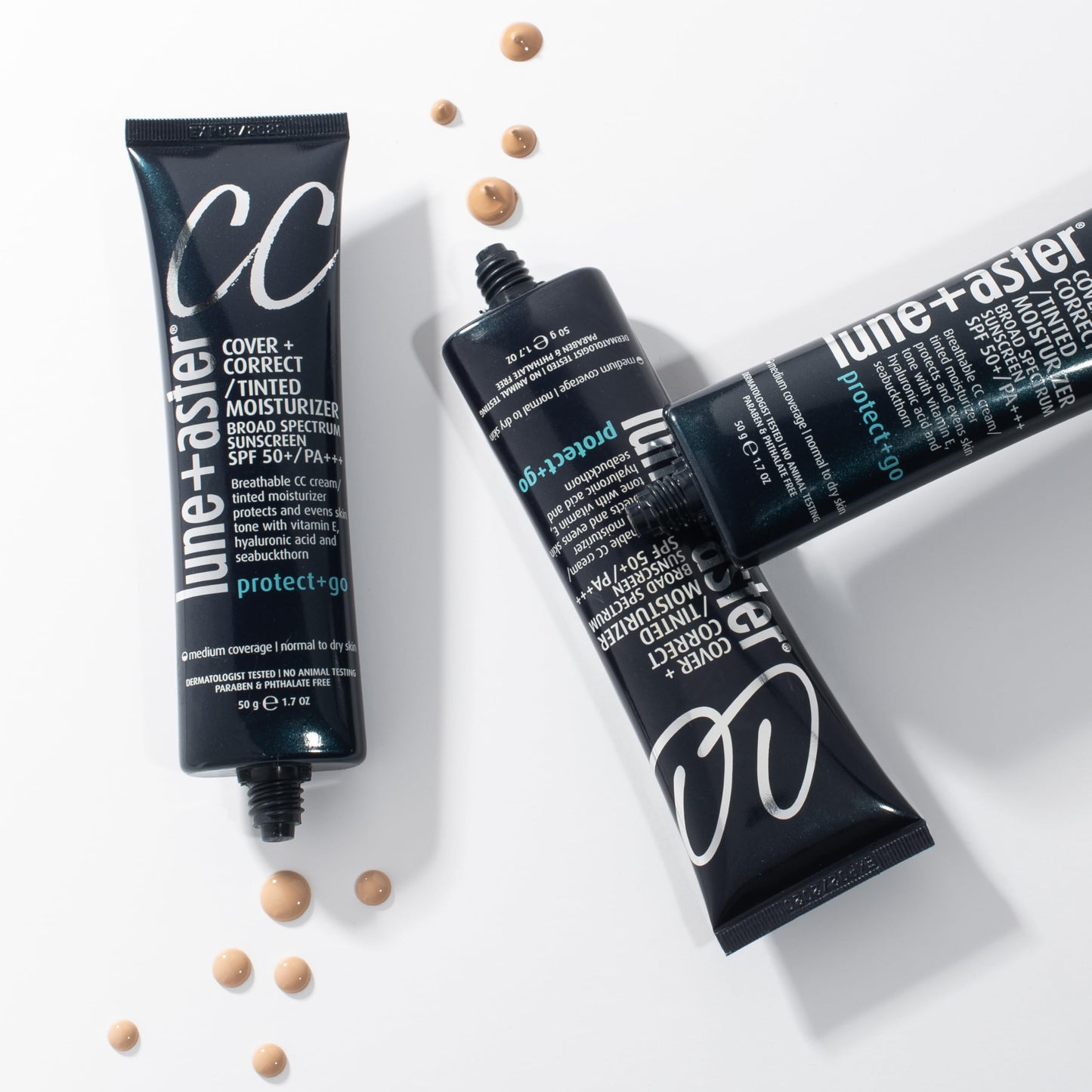 Lune+Aster CC Cream Broad Spectrum SPF 50/PA+++ - Medium - Medium coverage CC Cream with SPF 50 creates a dewy glow