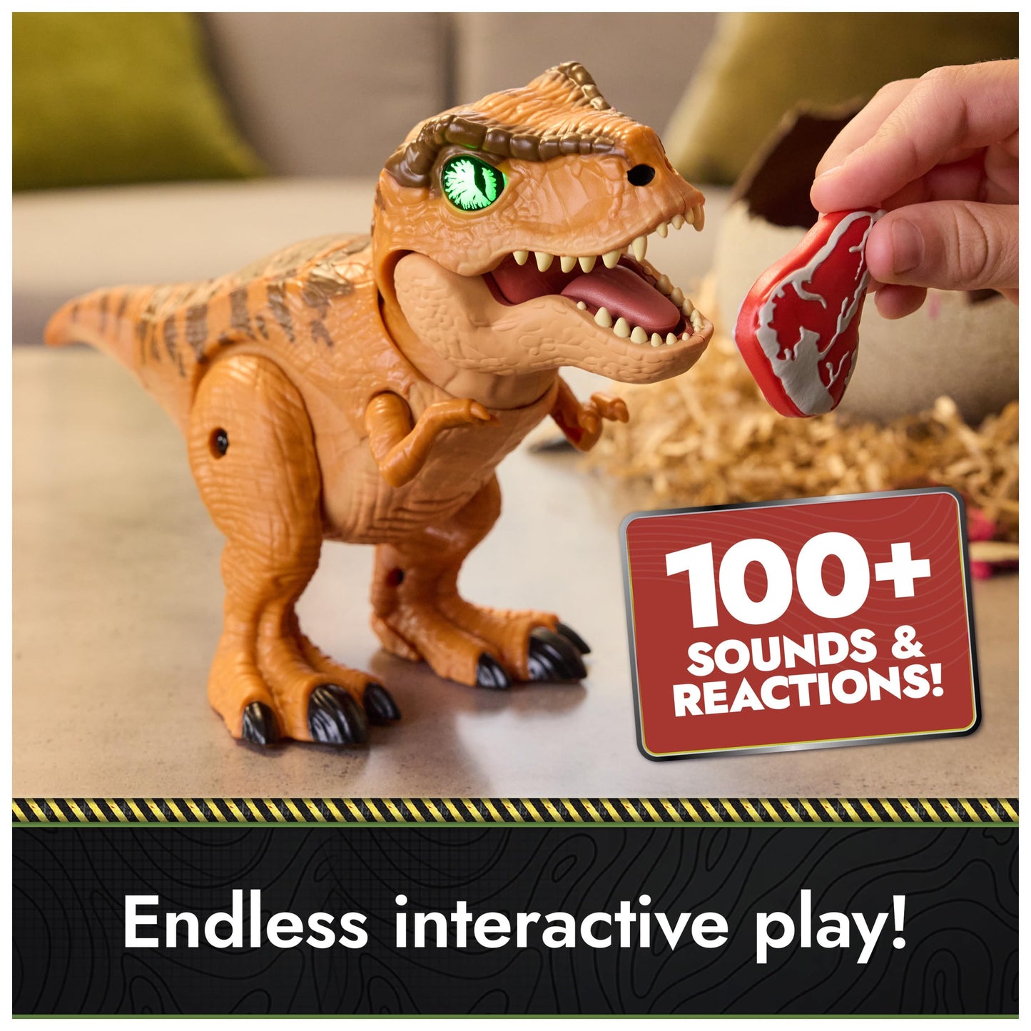 Primal Hatch Jurassic World Dinosaur & Egg Toy – Hatch, Train & Play with 100+ Sounds & Reactions, Kids Toy for Ages 5+