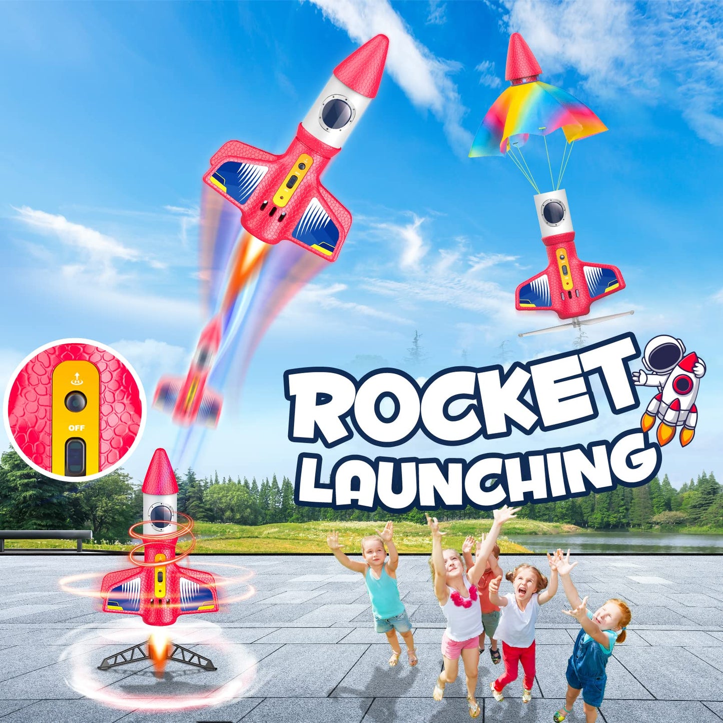 Electric Rocket Launcher Toy Kit for Kids – Outdoor Science & Backyard Fun, Ages 6-12, Cool Birthday & Easter Gift for Boys & Girls