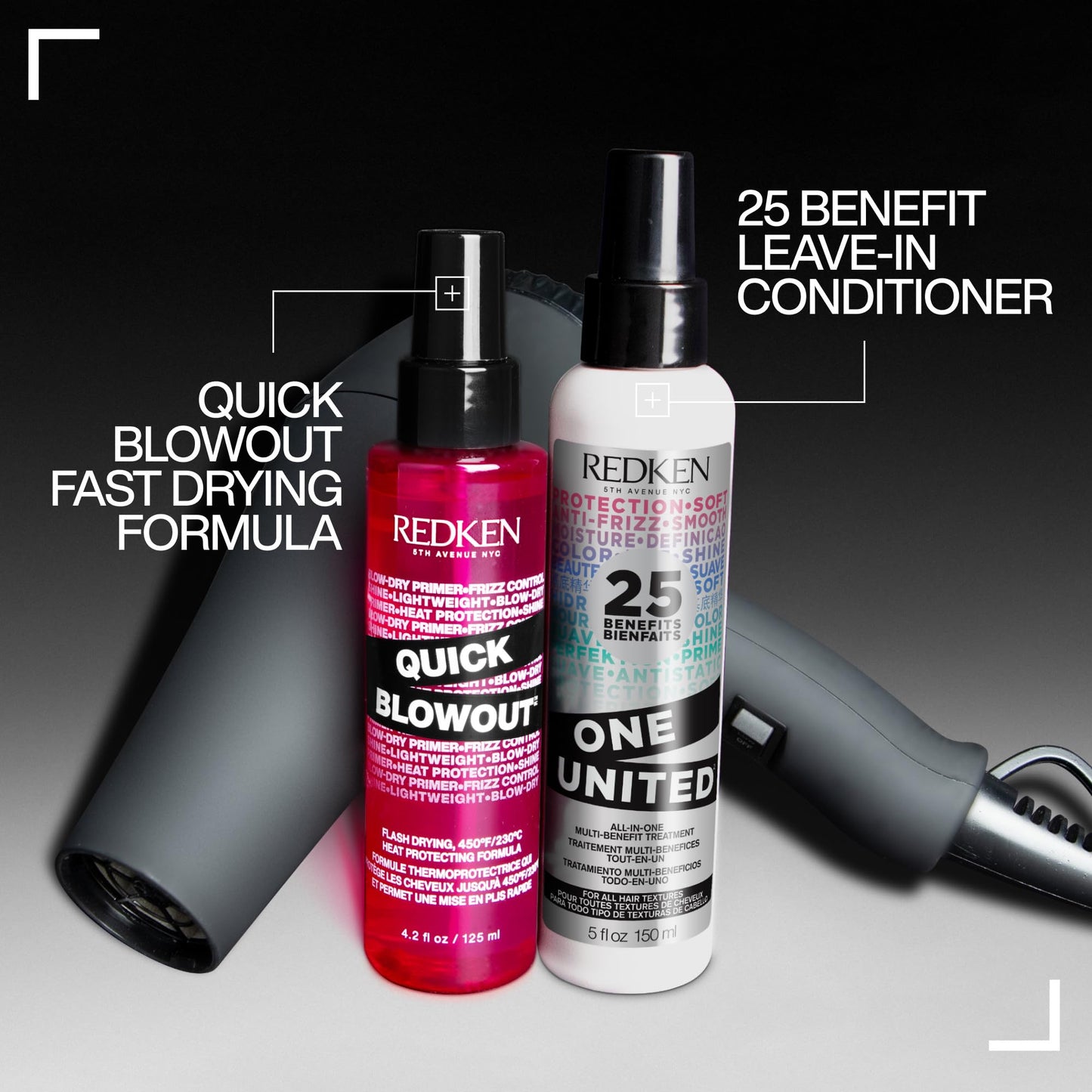Redken Quick Blowout Heat Protectant Spray – Lightweight Blowdry Primer for All Hair Types, Smooths, Adds Shine & Protects from Heat, 4.2 Fl Oz