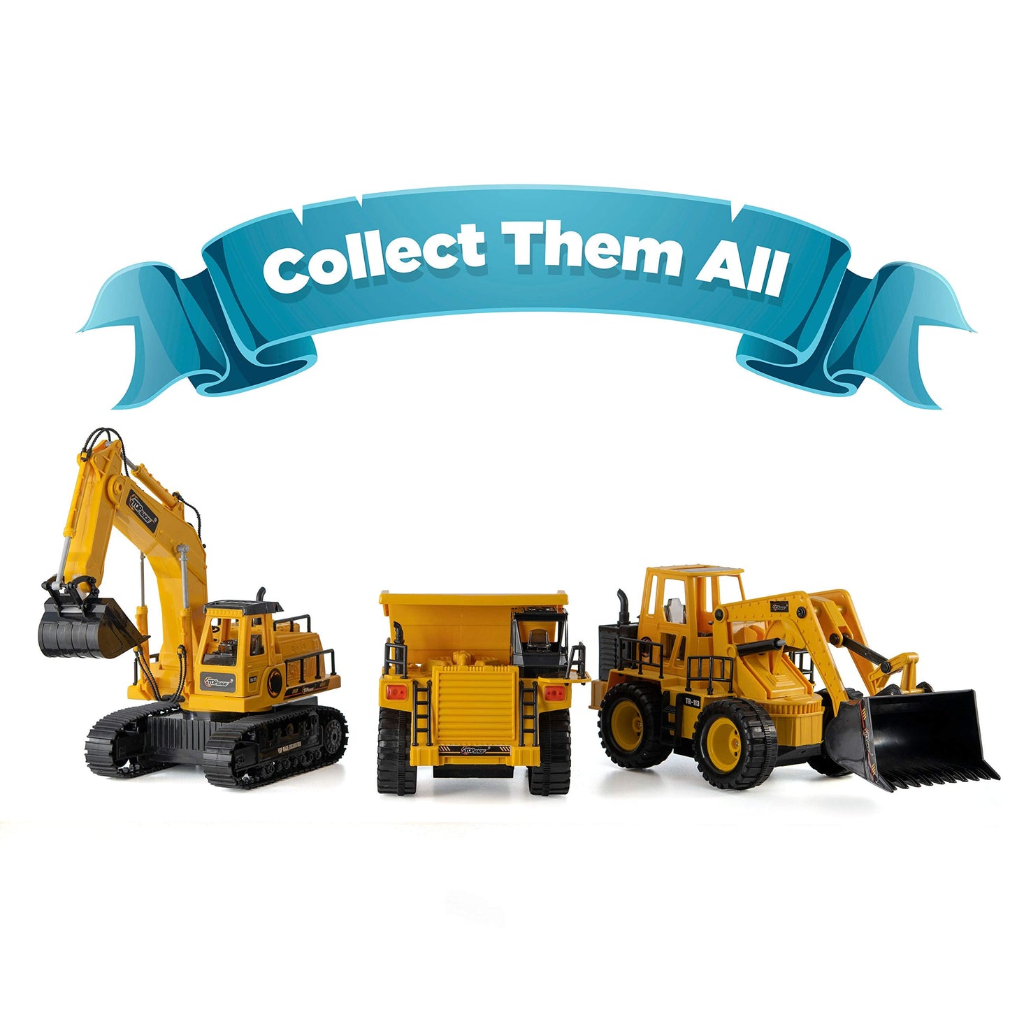 Top Race TR-113 RC Tractor Toy, 5-Channel Electric Front Loader with Lights & Sounds, 14"x6"x8" Remote Control Construction Vehicle