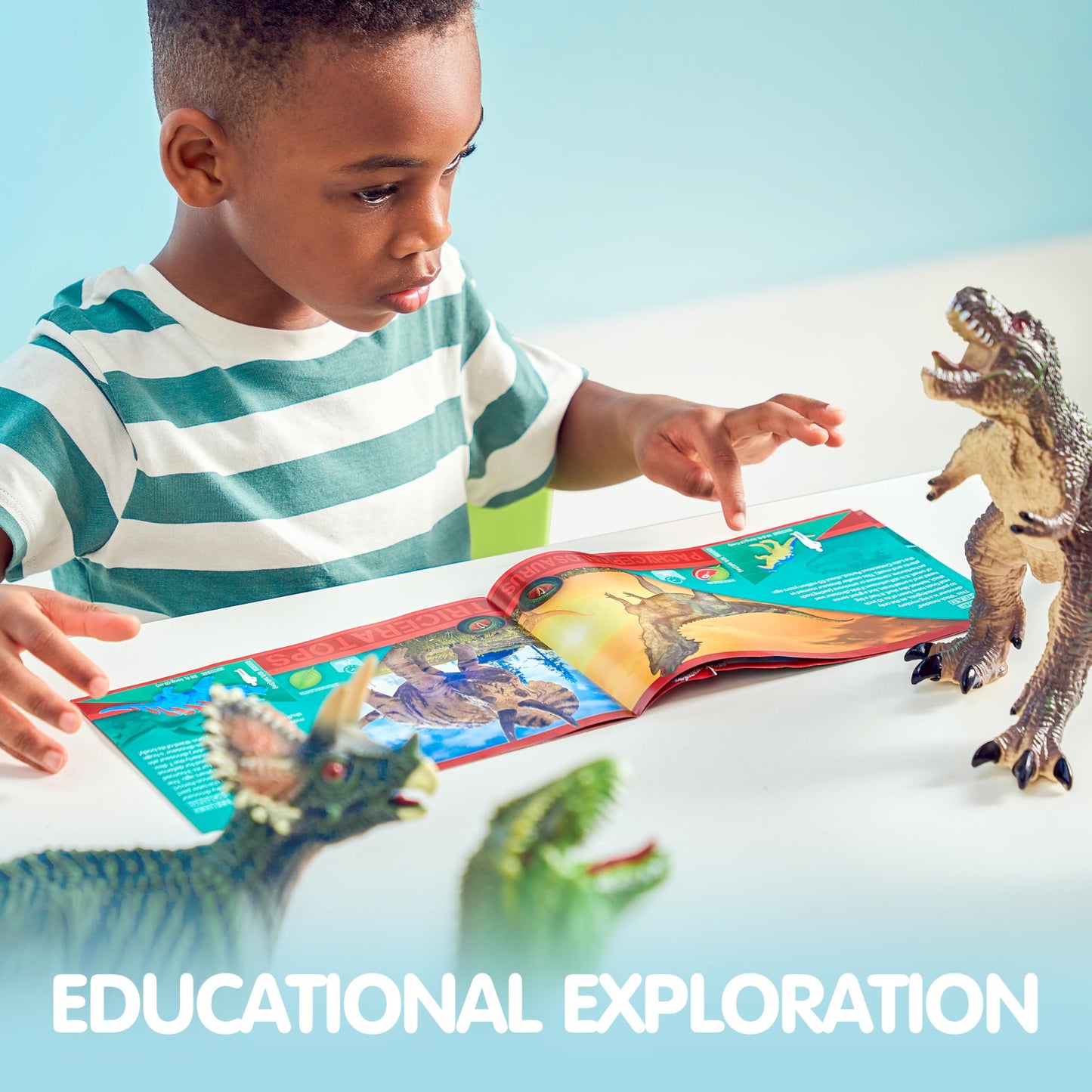 JOYIN 6-Piece Large Soft Dinosaur Toy Set for Toddlers with Educational Book – Realistic Dino Figures for Boys & Girls Ages 1-5