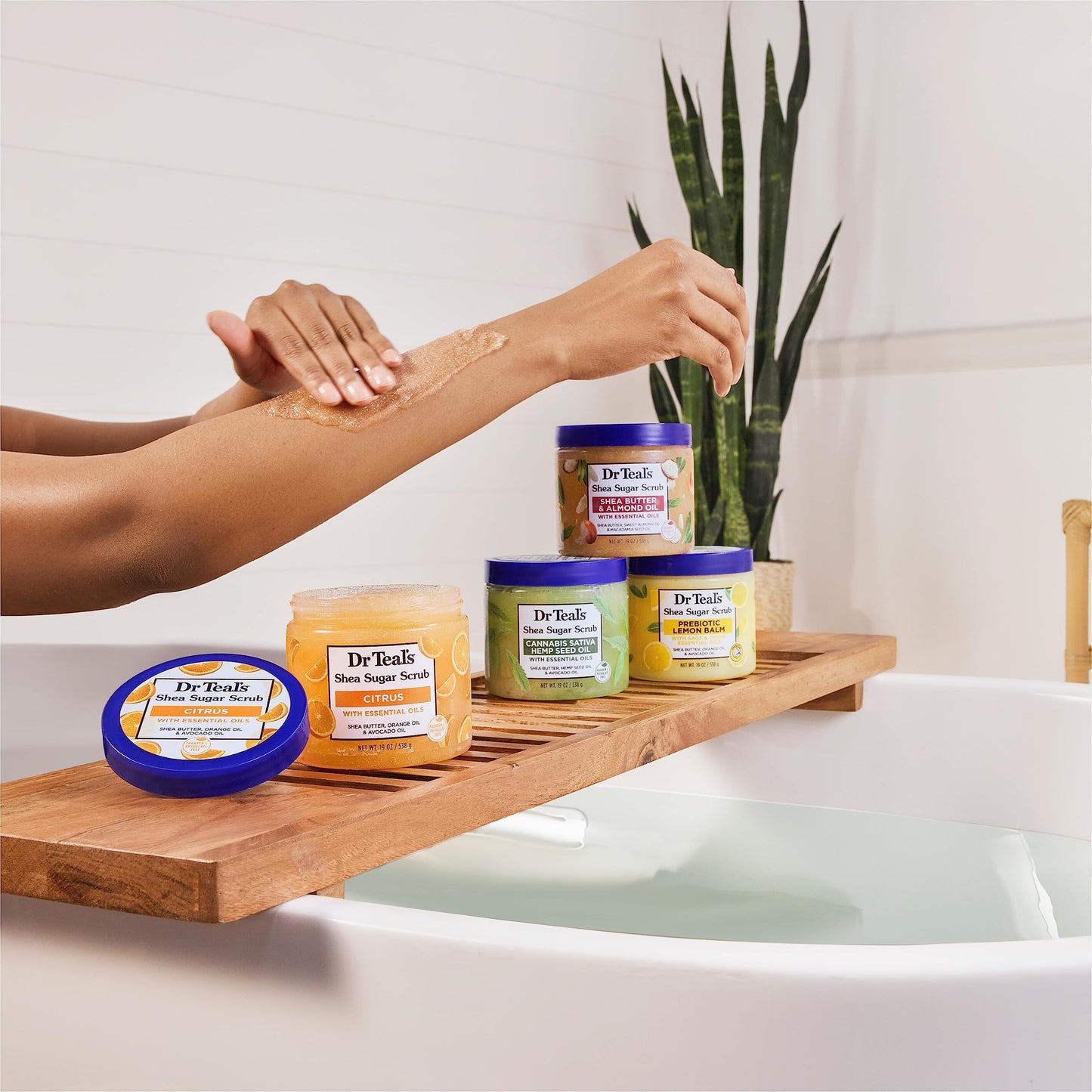 Dr Teal's Shea Sugar Body Scrub, Shea Butter with Almond Oil & Essential Oils, 19 oz (Pack of 3)