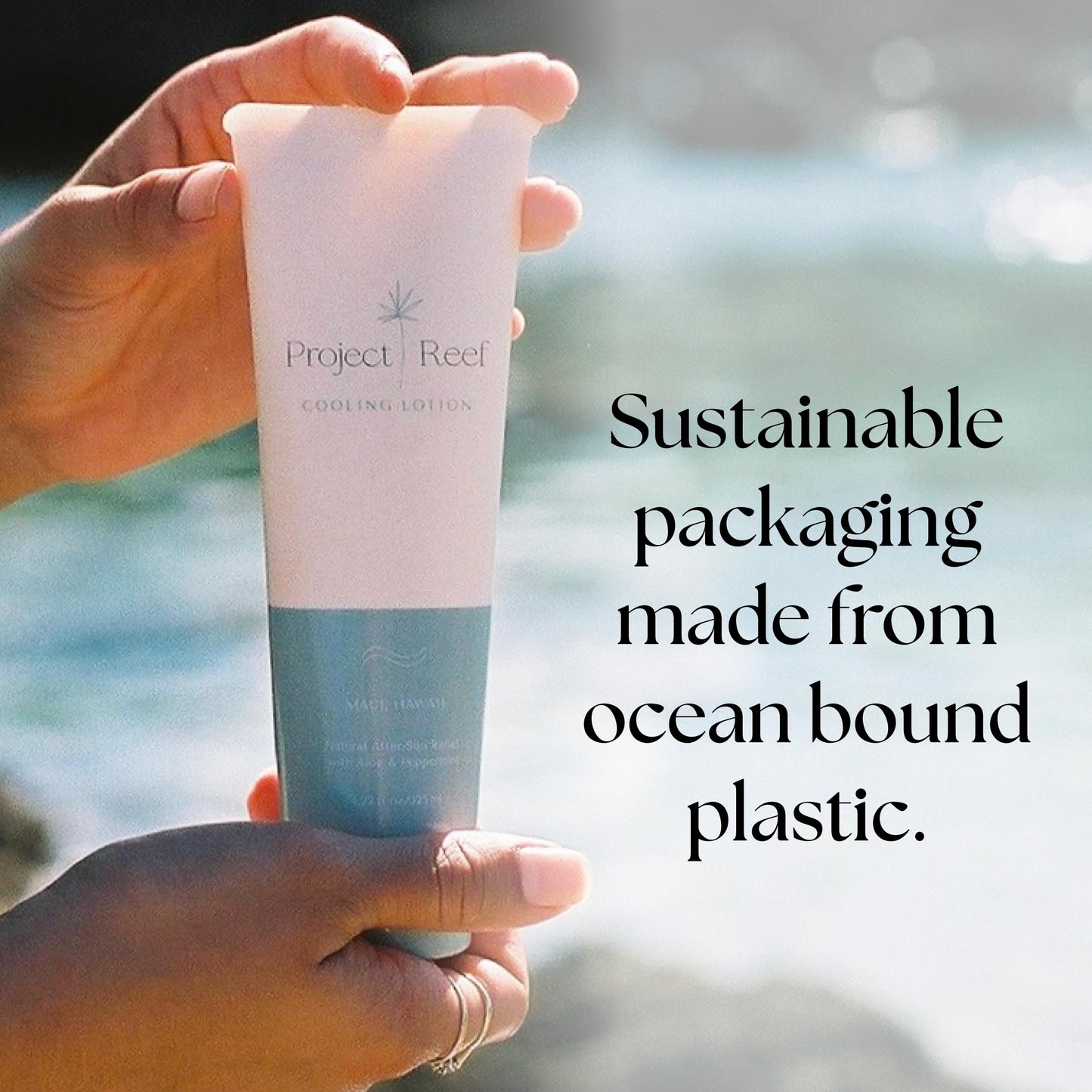 Project Reef After Sun Cooling Lotion w/Organic Aloe Vera, Peppermint, Shea Butter, Vitamin E - Natural Vegan Sunburn Relief, Aftersun Care