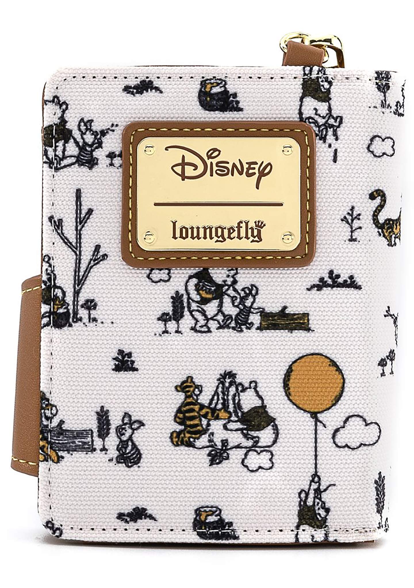 Loungefly Disney Winnie the Pooh Canvas Line Drawing Wristlet Wallet