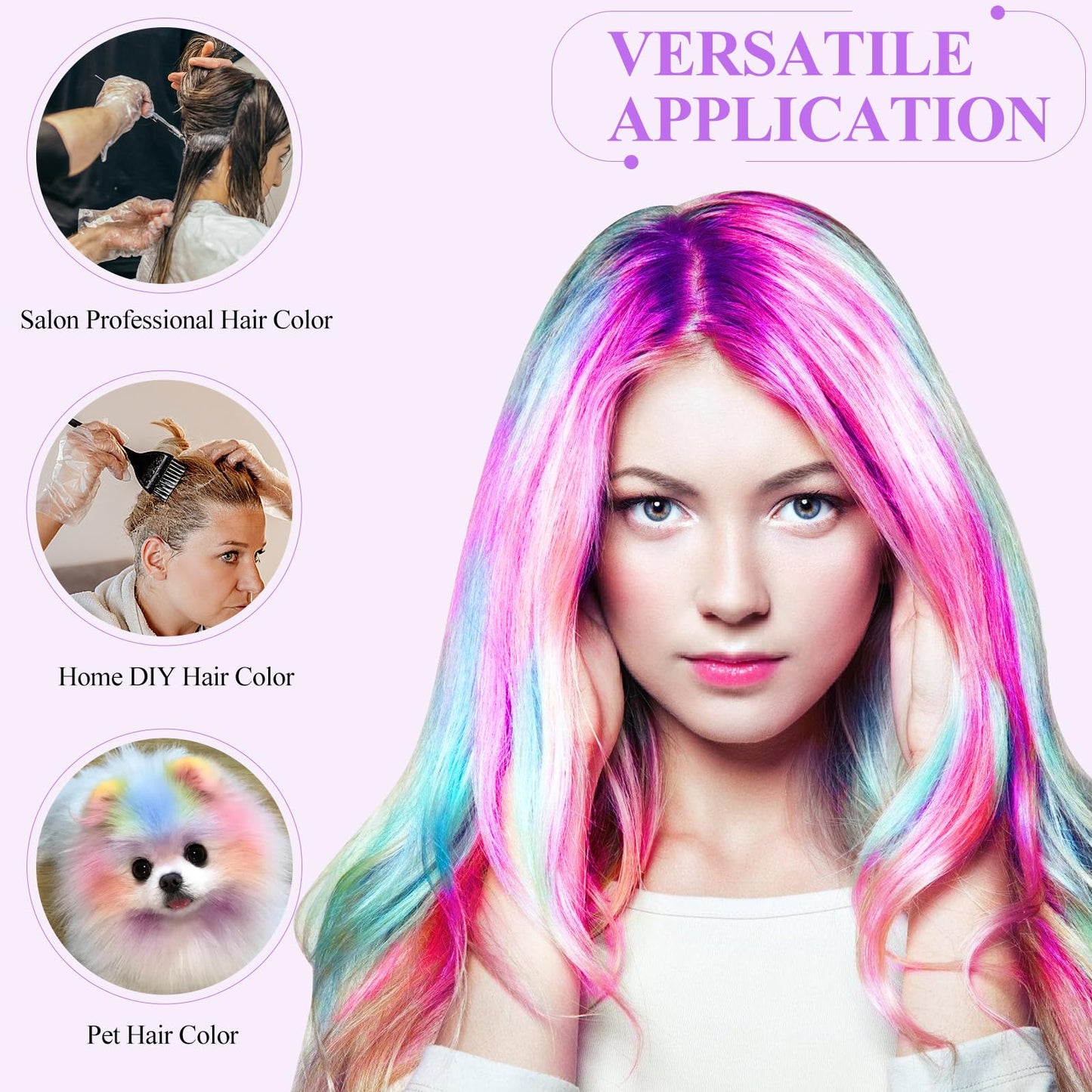 19PCS Hair Dye Kit, Hair Coloring Products with Hair Dye Brush, Collapsible Bowl, Clips, Ear Muffs, Disposable Gloves, Scarf, Shower Cap