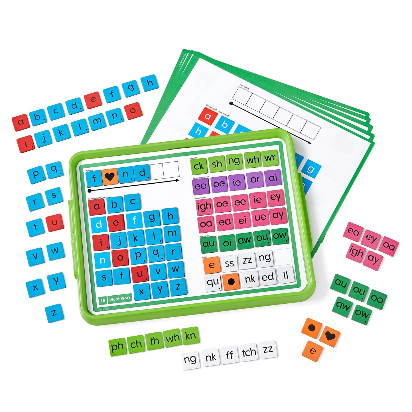 hand2mind Phonics Word Work Small Group Set – Magnetic Letters & Trays for Kindergarten, Phonemic Awareness & Science of Reading