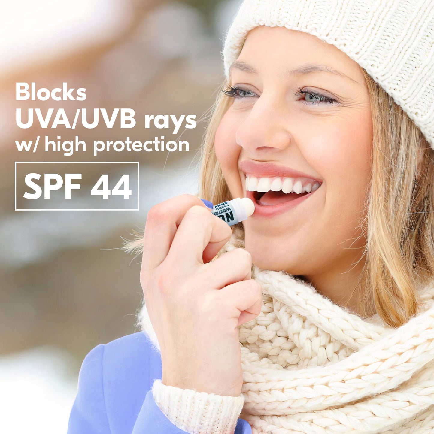 NO-OX Sunscreen Lip Balm | SPF 44 | Vegan, Untinted, Vanilla Flavor | Vitamin E | Broad Spectrum Sunscreen for Lips | 3 Pack