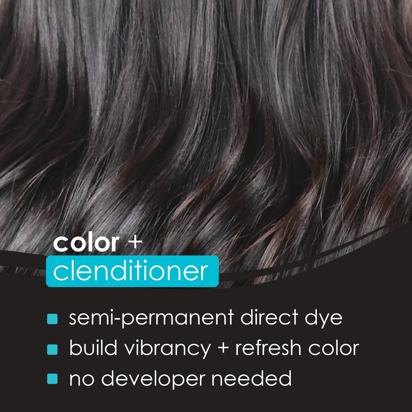 Keracolor Color + Clenditioner 3-in-1 Color-Depositing Conditioner, Gently Cleanses & Conditions, Semi-Permanent Onyx Hair Color, 12 Fl Oz