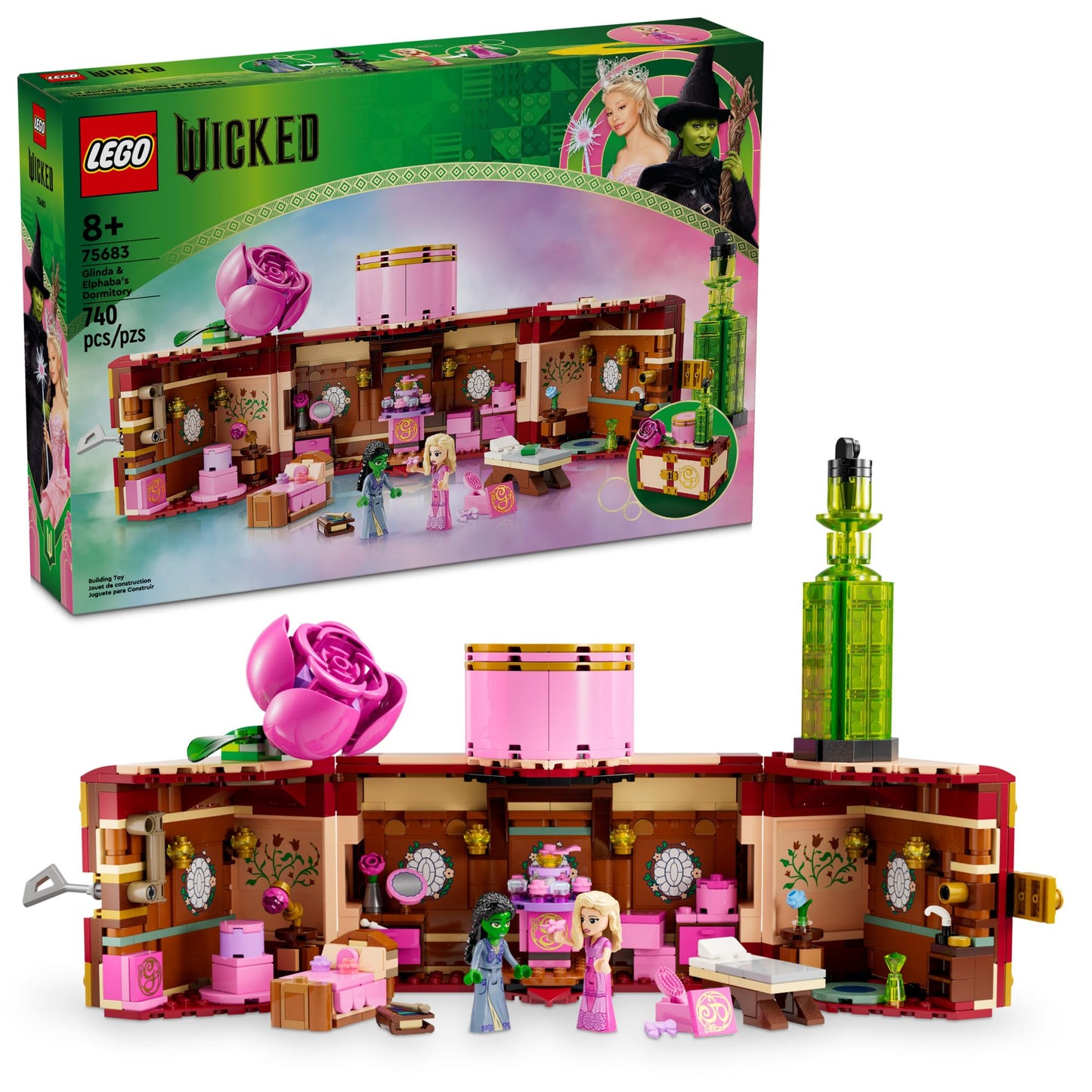 LEGO Wicked Glinda & Elphaba's Dorm Room Set 75683 – Buildable Wizard Dorm Toy for Kids 8+, Magical Dollhouse Gift for Girls & Boys