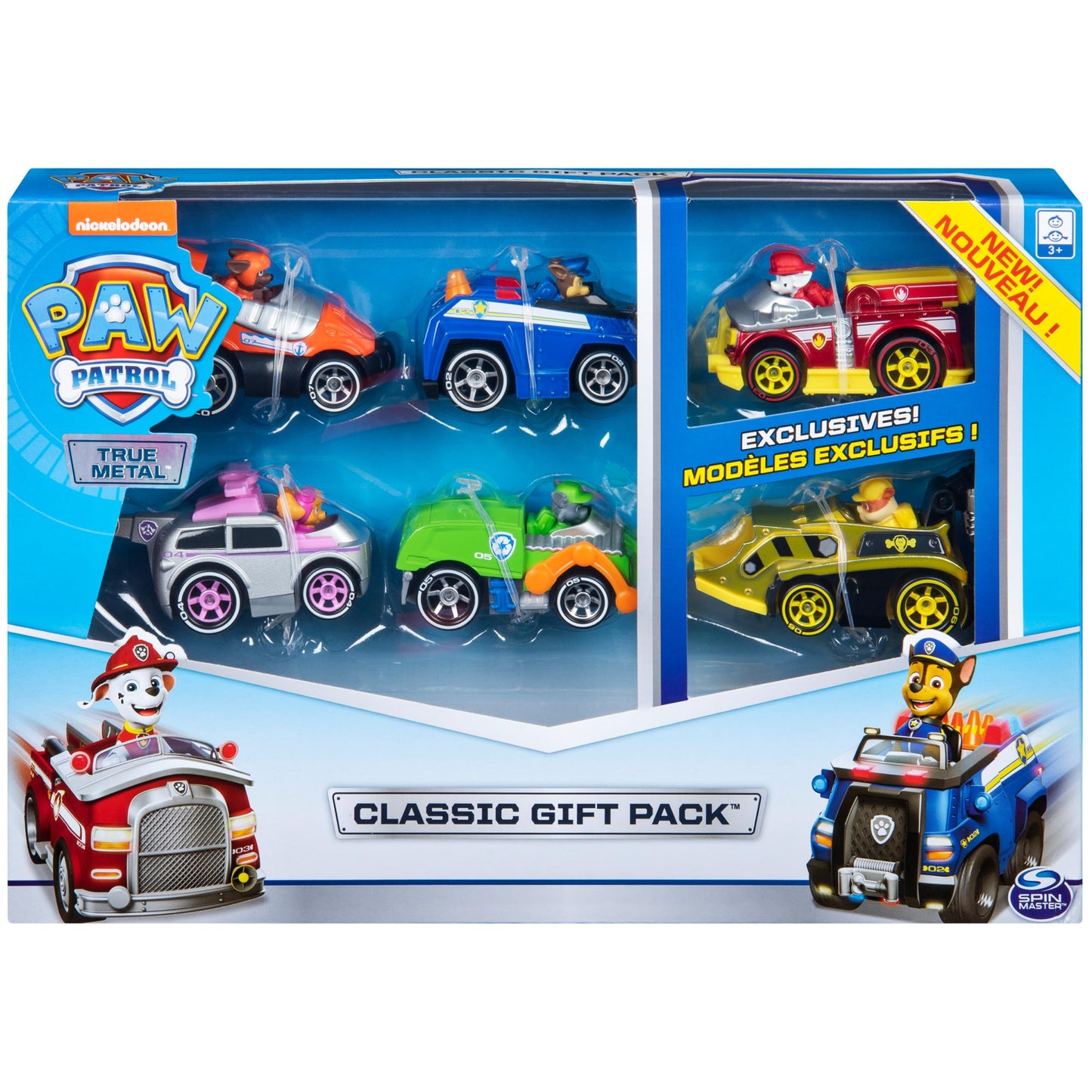 Paw Patrol, True Metal Classic Gift Pack of 6 Collectible Die-Cast Vehicles, 1:55 Scale