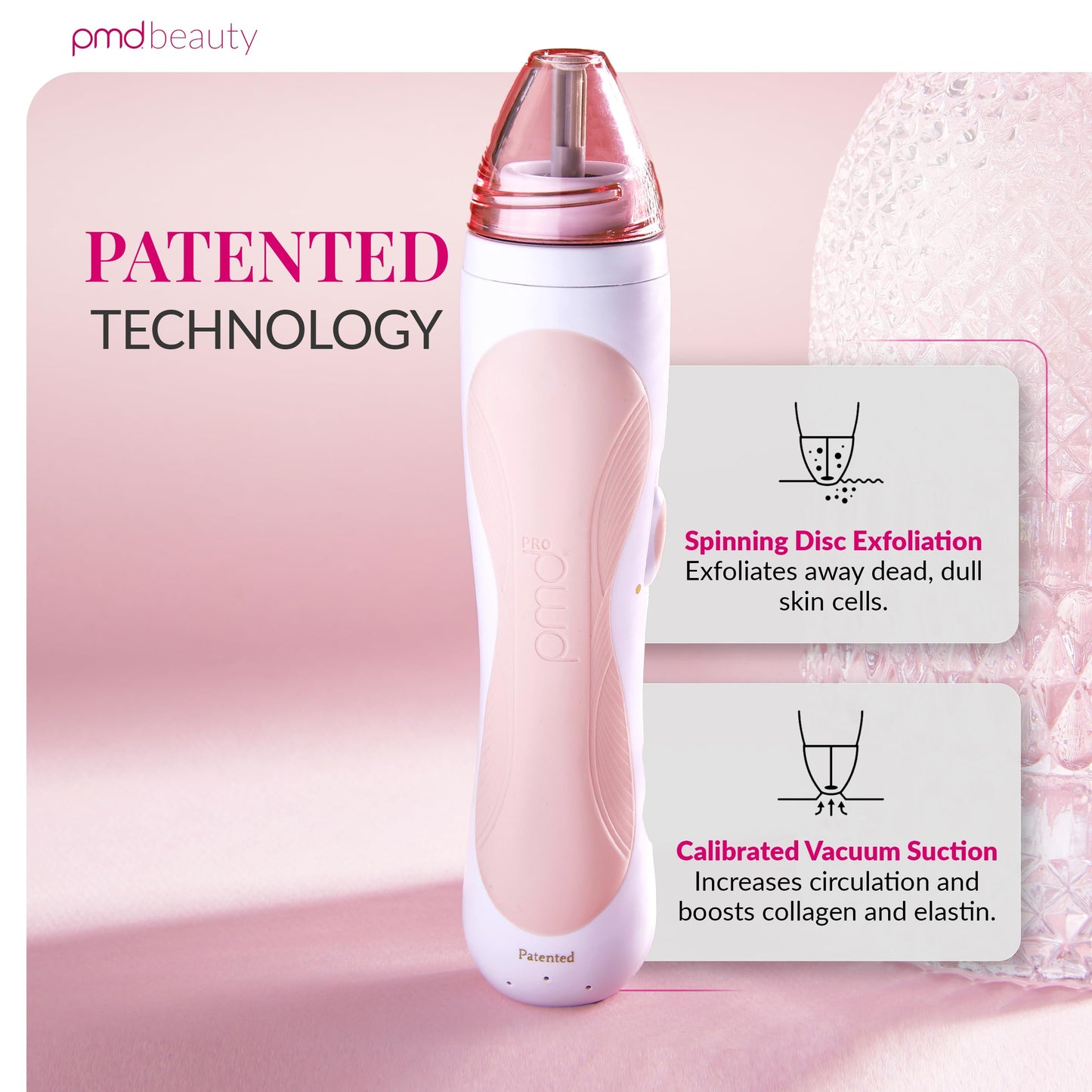 PMD Personal Microderm Pro - At-Home Microdermabrasion Machine with Kit for Face & Body -5 Piece set(Pack of 1), Blush