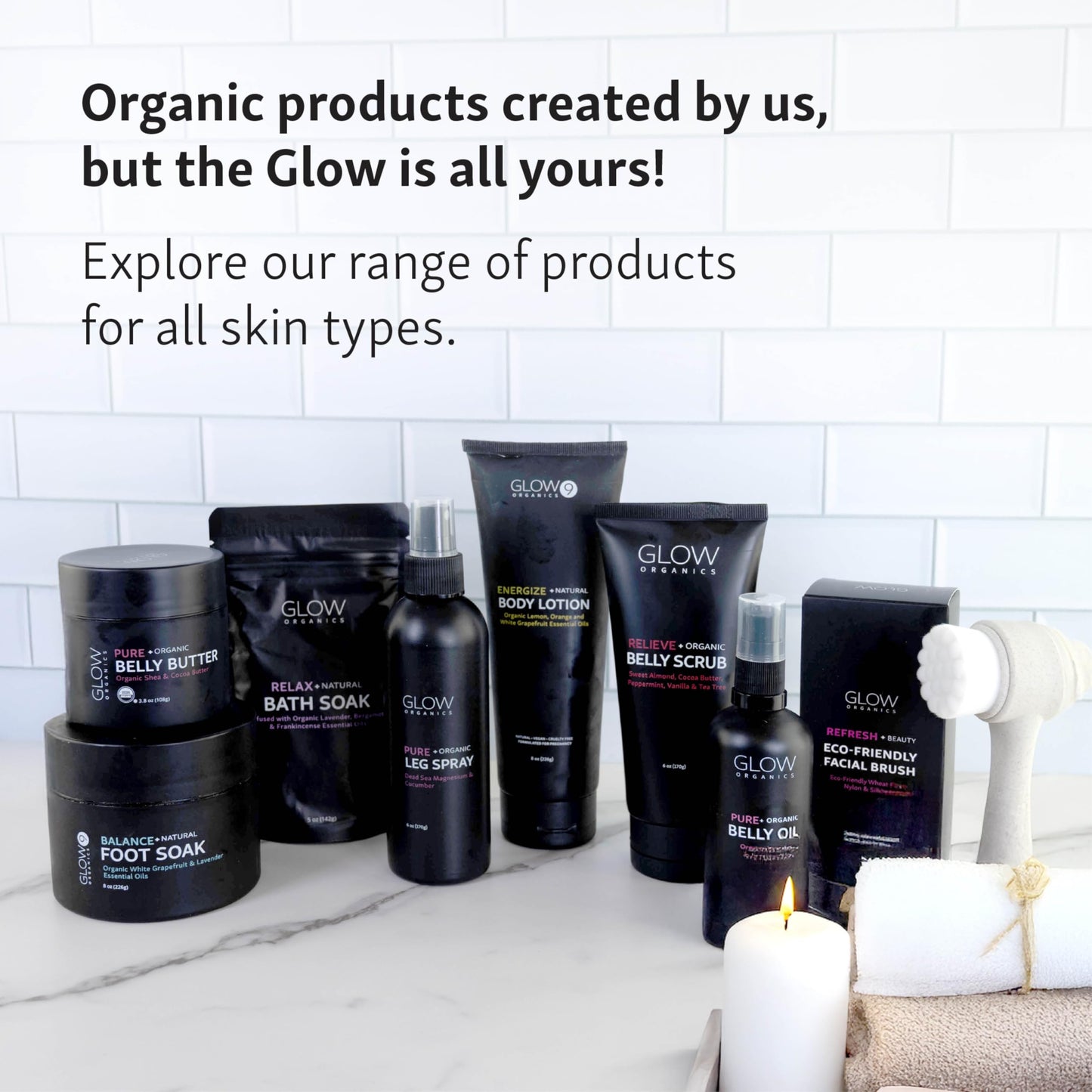 Glow Organics Belly Butter - 100% Organic Stretch Mark Cream for Pregnancy, Soothes Itchy Skin & Scars, Safe Daily Maternity Skincare, 3.8oz