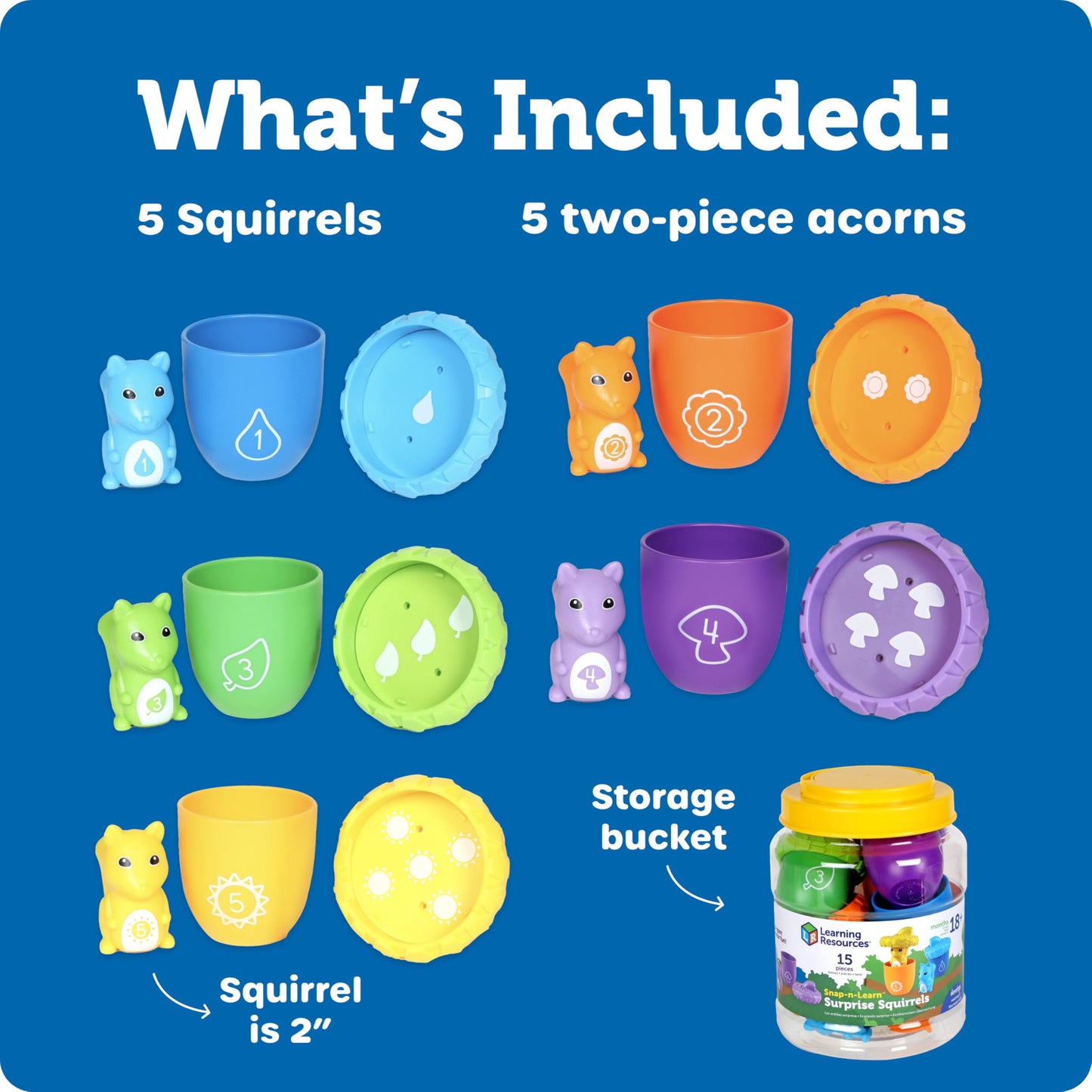 Learning Resources Snap-n-Learn Surprise Squirrels