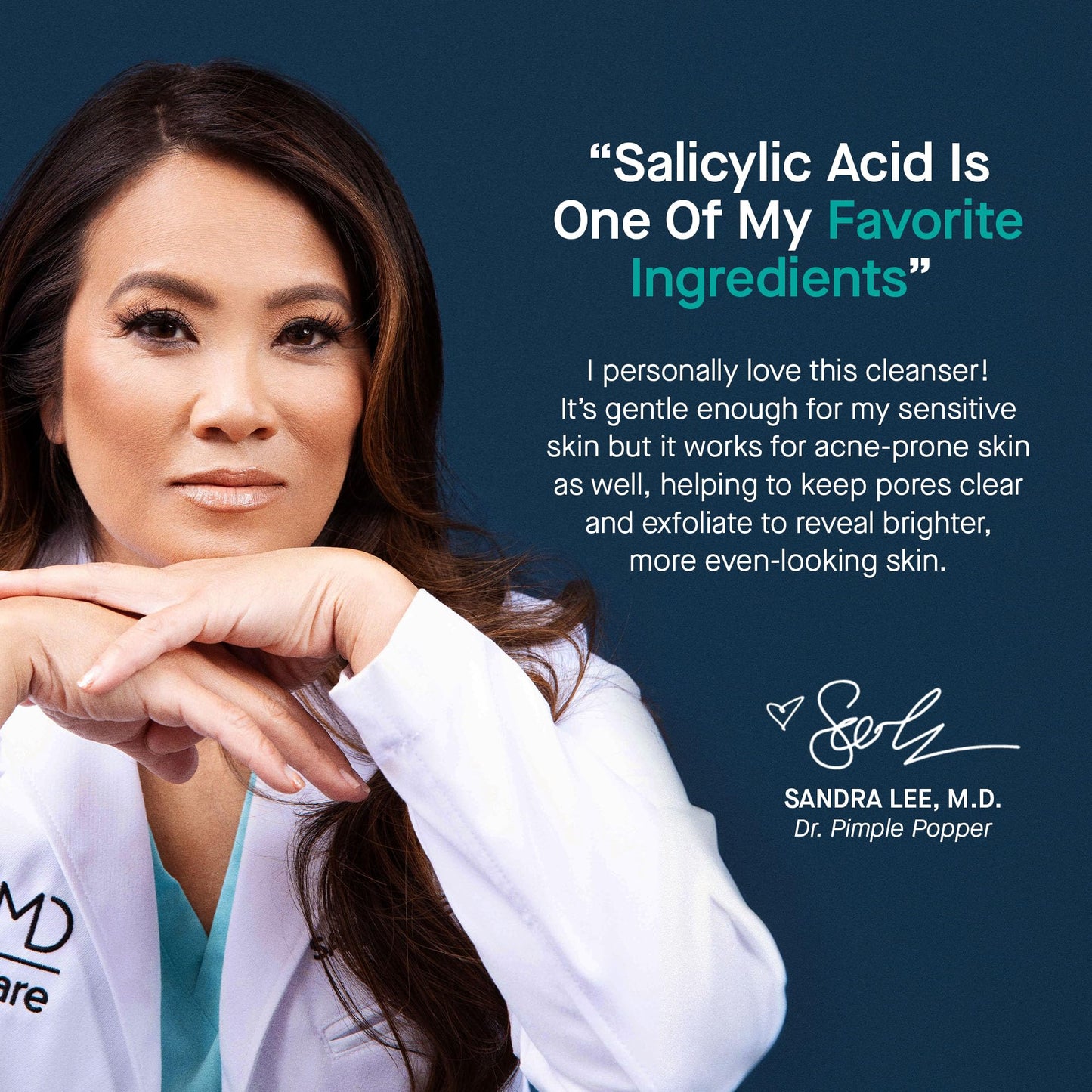 SLMD by Dr. Pimple Popper Salicylic Acid Exfoliating Gel Cleanser for Acne-Prone Skin – Reduces Blackheads & Whiteheads, 4 fl oz