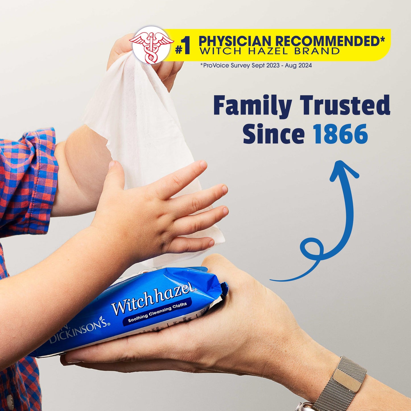 T.N. Dickinson's Witch Hazel Soothing MultiUse Cleansing Cloth, 4 Pack, 25 Cloths Per Pack,white