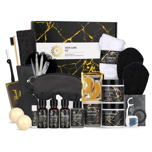 28-Piece Skin Care & Body Set for Women & Men – Face Cream, Bath Oil, Candle, Hyaluronic Serum, Perfect Birthday & Christmas Gift