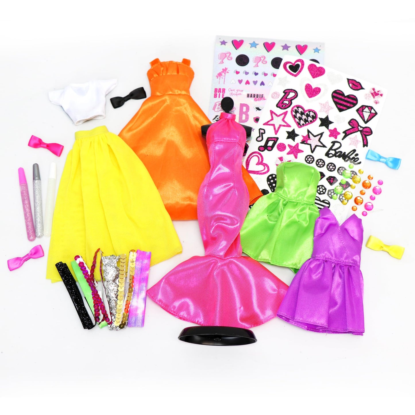 Barbie Be a Real Fashion Designer Neon Edition – DIY Dress-Up Kit with Neon Fabrics & Accessories for Creative Girls 6+