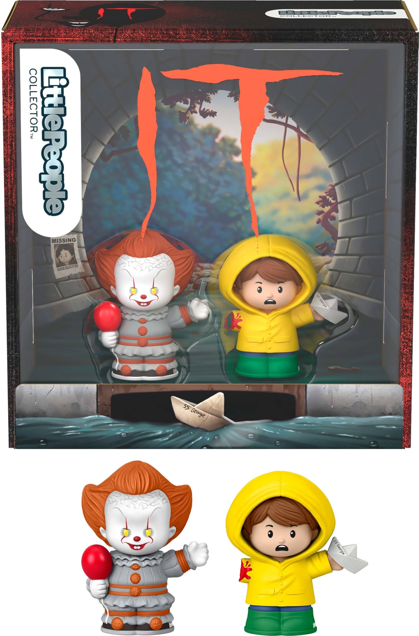 Little People Collector IT Movie Special Edition Set for Horror Fans, Pennywise & Georgie Figures in a Display Package  (Amazon Exclusive)