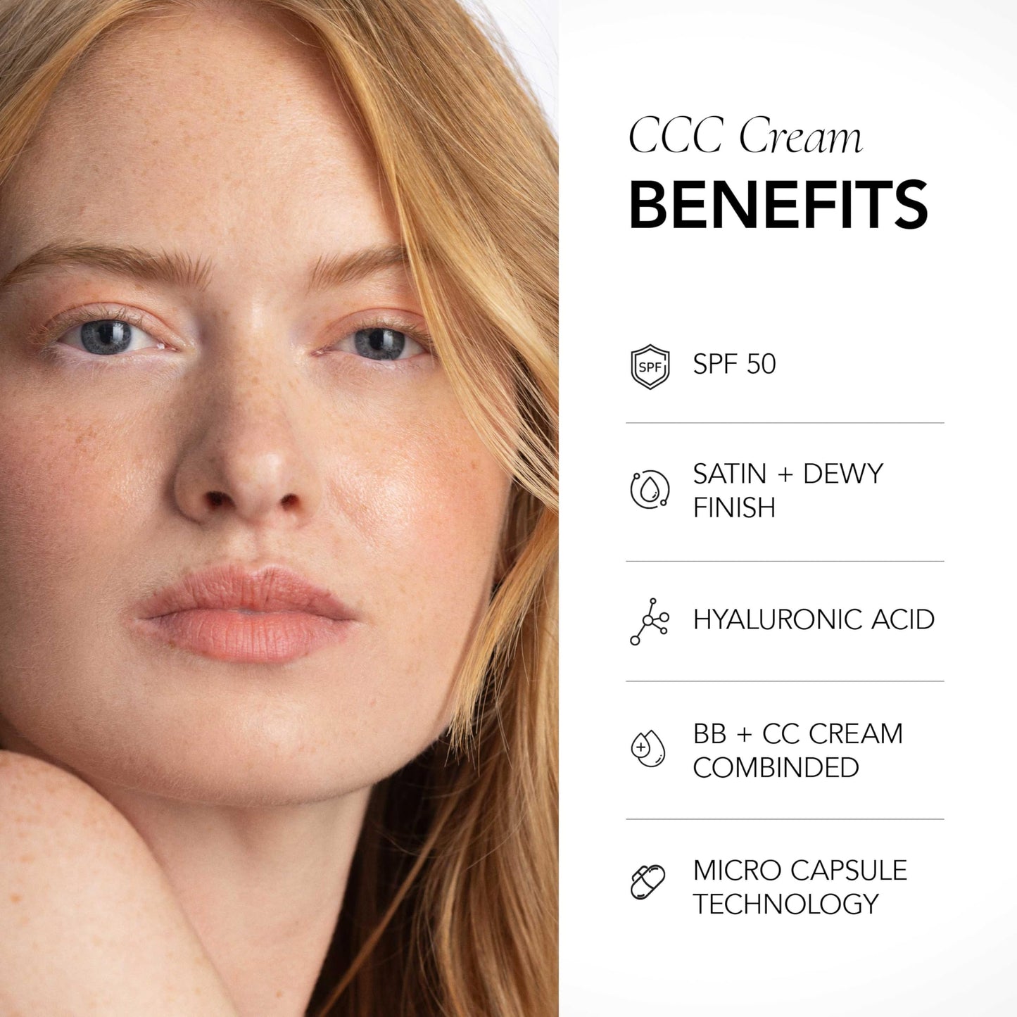 CLE Cosmetics CCC Cream SPF 50 (Warm Light 103) – Lightweight Hydrating Color Correcting Foundation, BB & CC Hybrid, Light-Medium Coverage, 1 fl oz