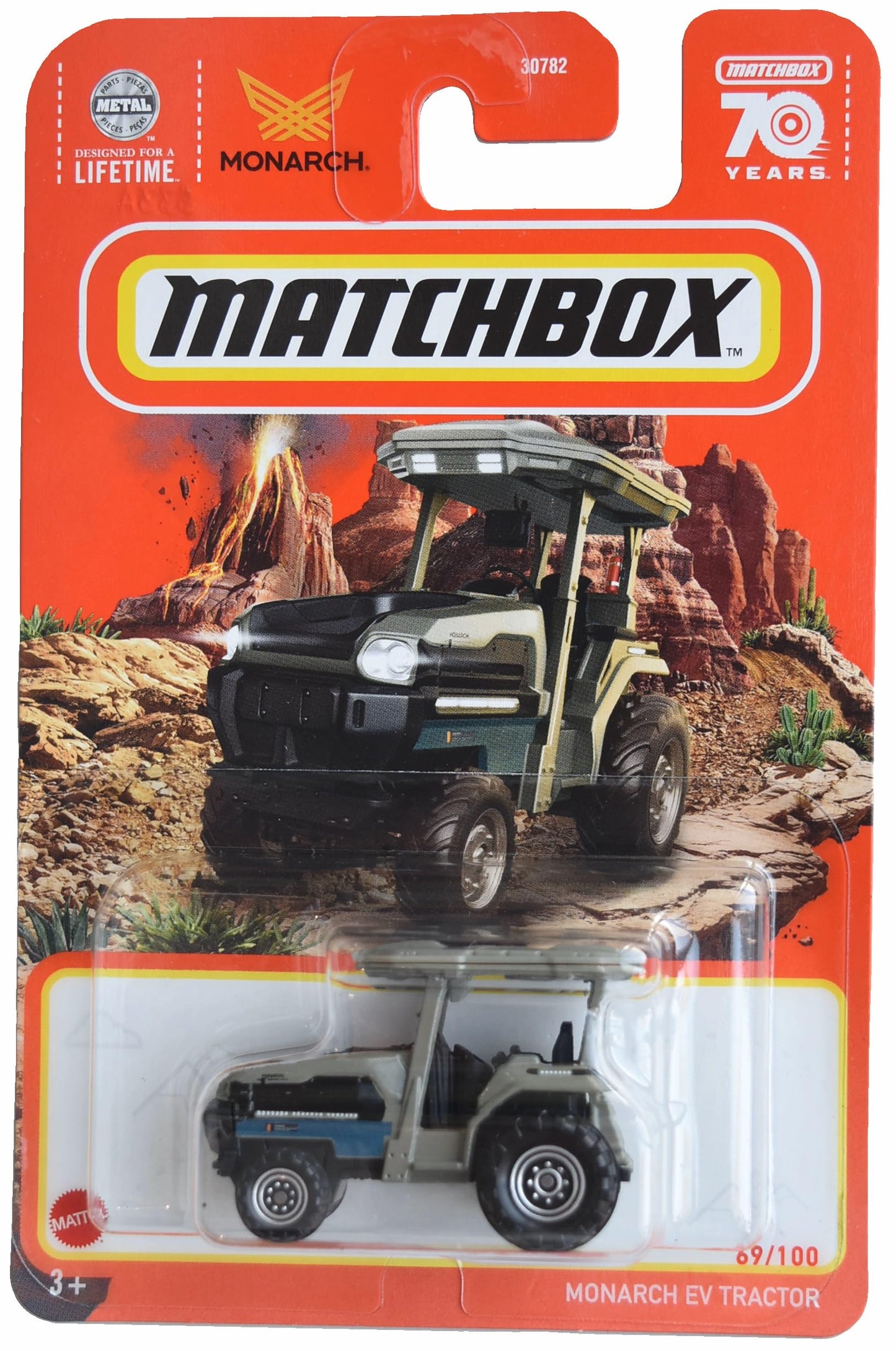 Matchbox Monarch EV Tractor, 70 Years 69/100 [Silver]