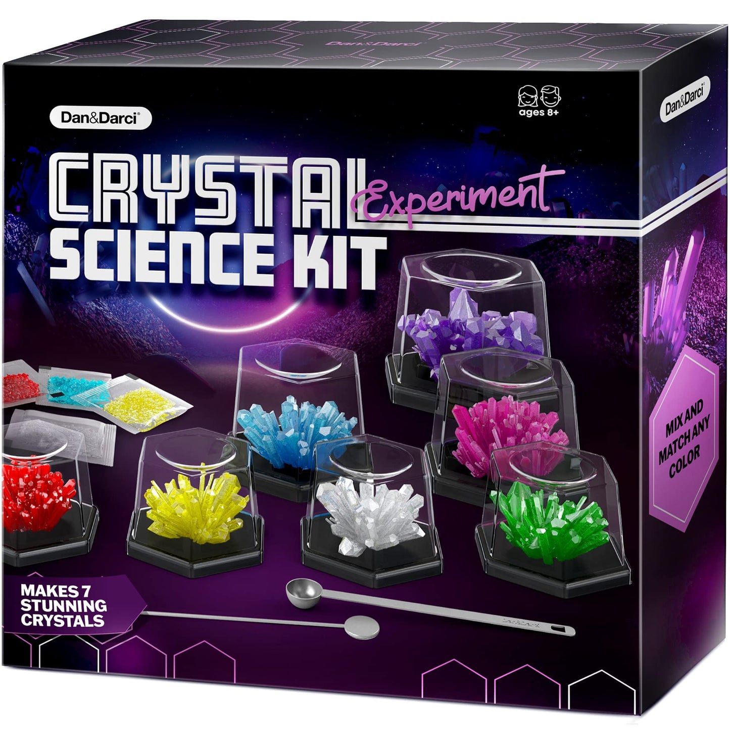 Dan&Darci Crystal Growing Kit for Kids Ages 8-14 – Science Experiment Toys & Cool Arts & Crafts Projects for Boys & Girls