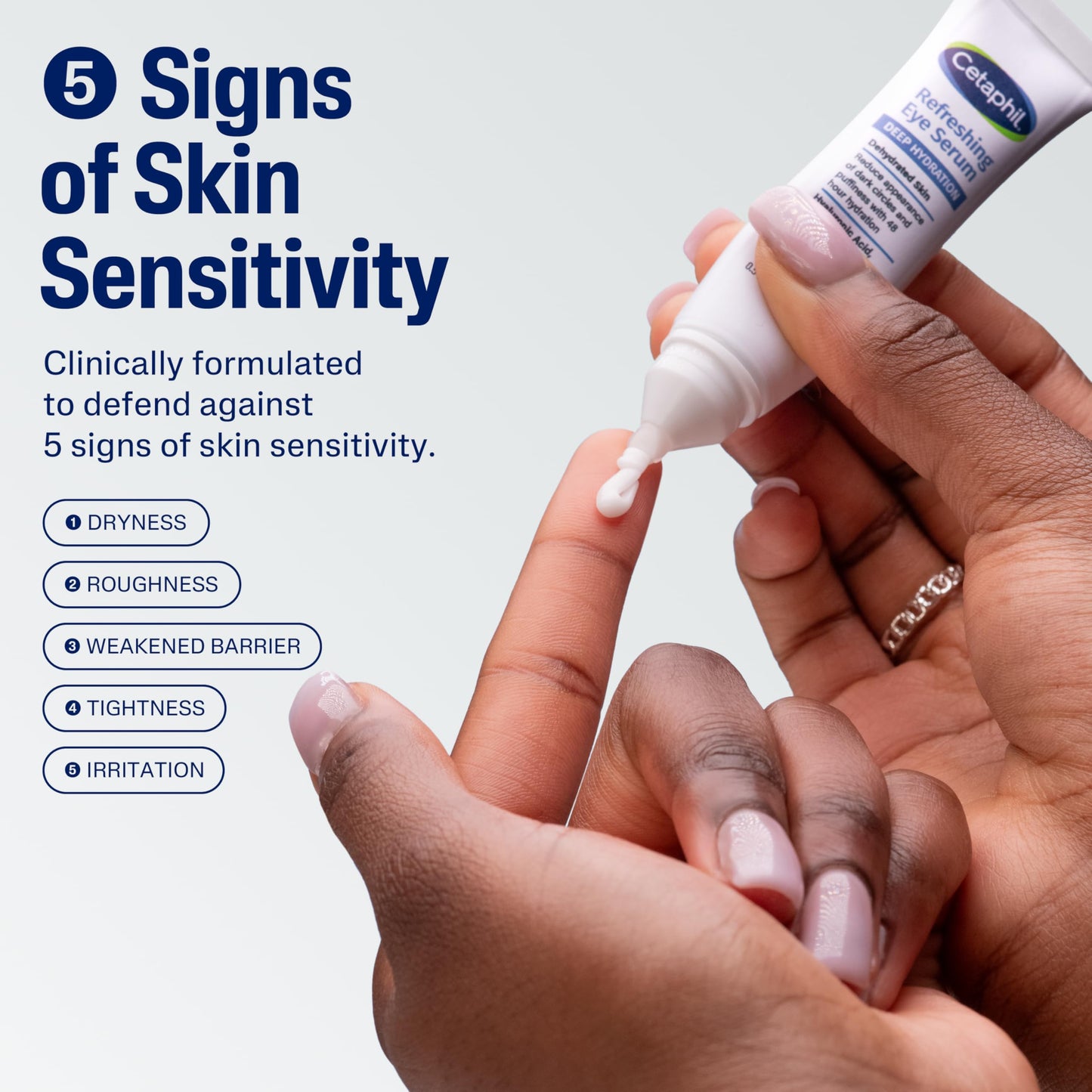 CETAPHIL Deep Hydration Eye Serum, 0.5 fl oz – 48Hr Hydrating Under Eye Cream with Hyaluronic Acid, Vitamin E & B5, Reduces Dark Circles