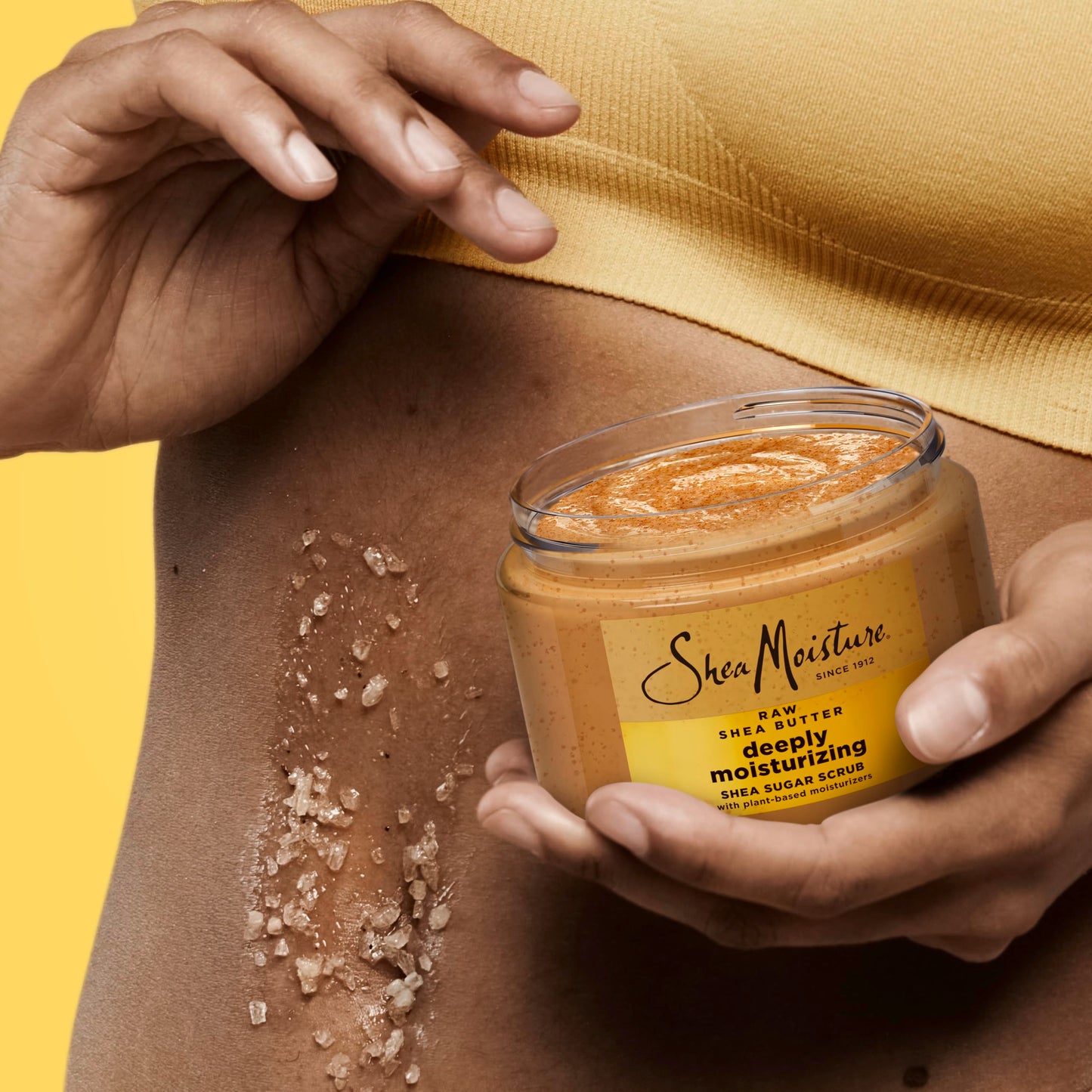 SheaMoisture Shea Sugar Body Scrub – Deeply Moisturizing with Raw Shea Butter, Restores Dry Skin, 24h Hydration, 12 oz