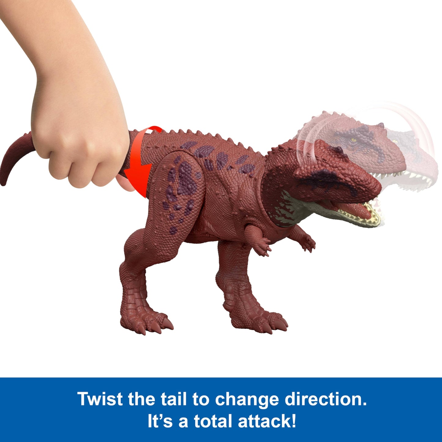 Mattel Jurassic World Rebirth Wild Roar Dinosaur Toy, Aucasaurus with Tail Controlled Chomp, Posable Multi Direction Attack & Sound, Digital Play