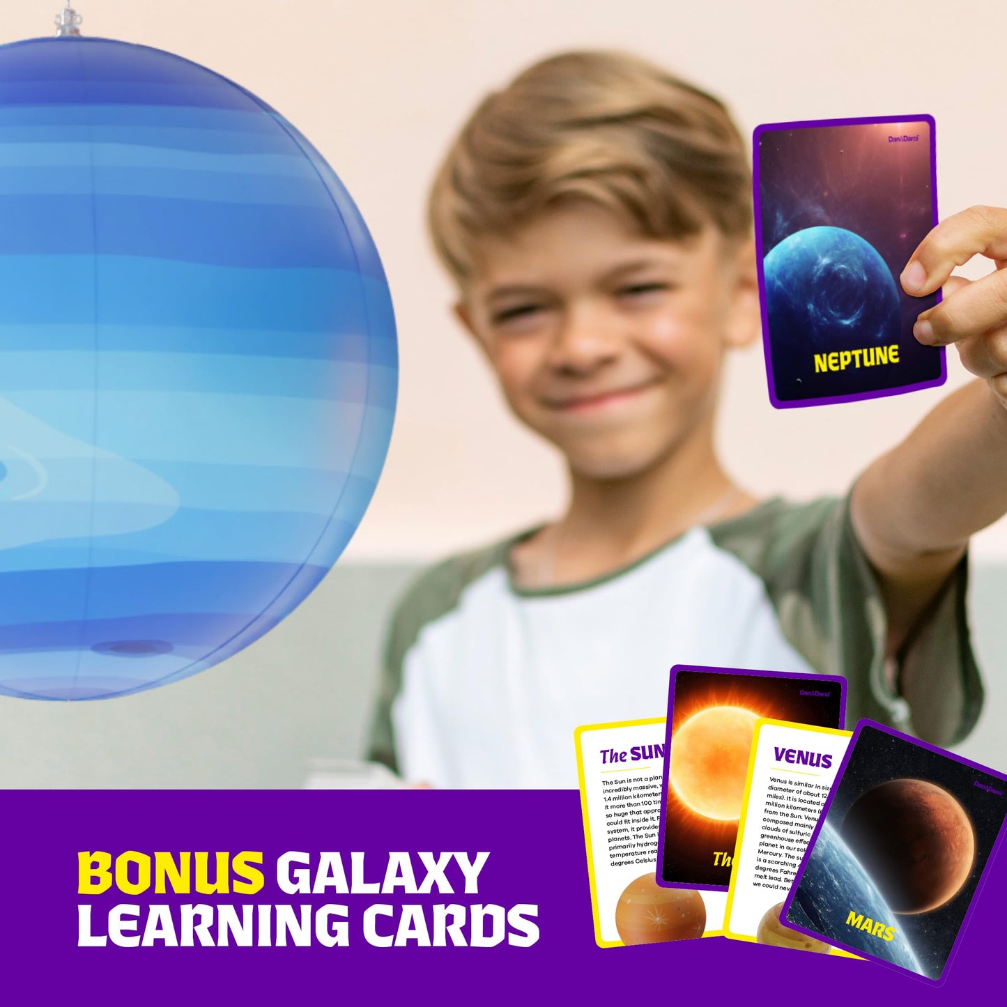 Dan&Darci Inflatable Solar System Planets for Kids – Science & Astronomy Toys, Room Decor, Party & Classroom Gifts, Ages 5-12