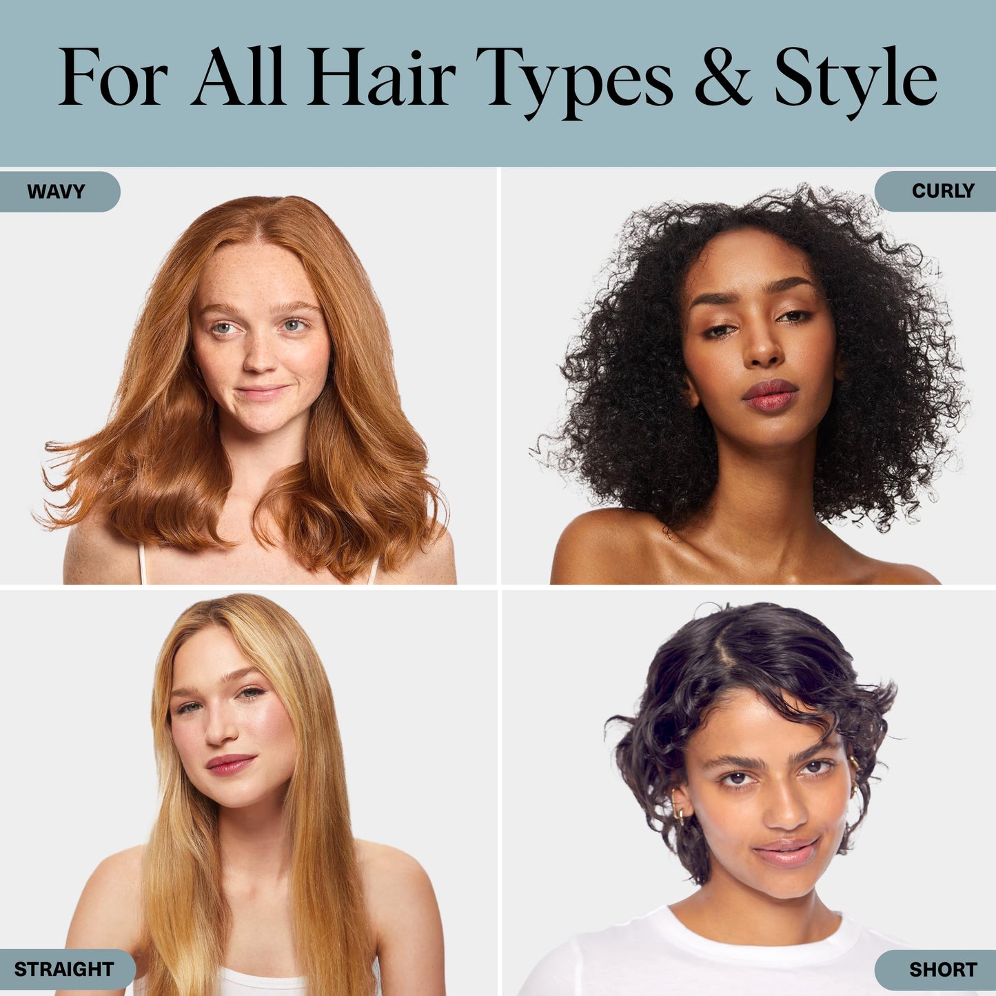 Kitsch XL Satin Sleep Bonnet for Women – Adjustable Night Cap for Curly, Textured Hair – Prevents Breakage, Frizz & Tangles – Haze Blue