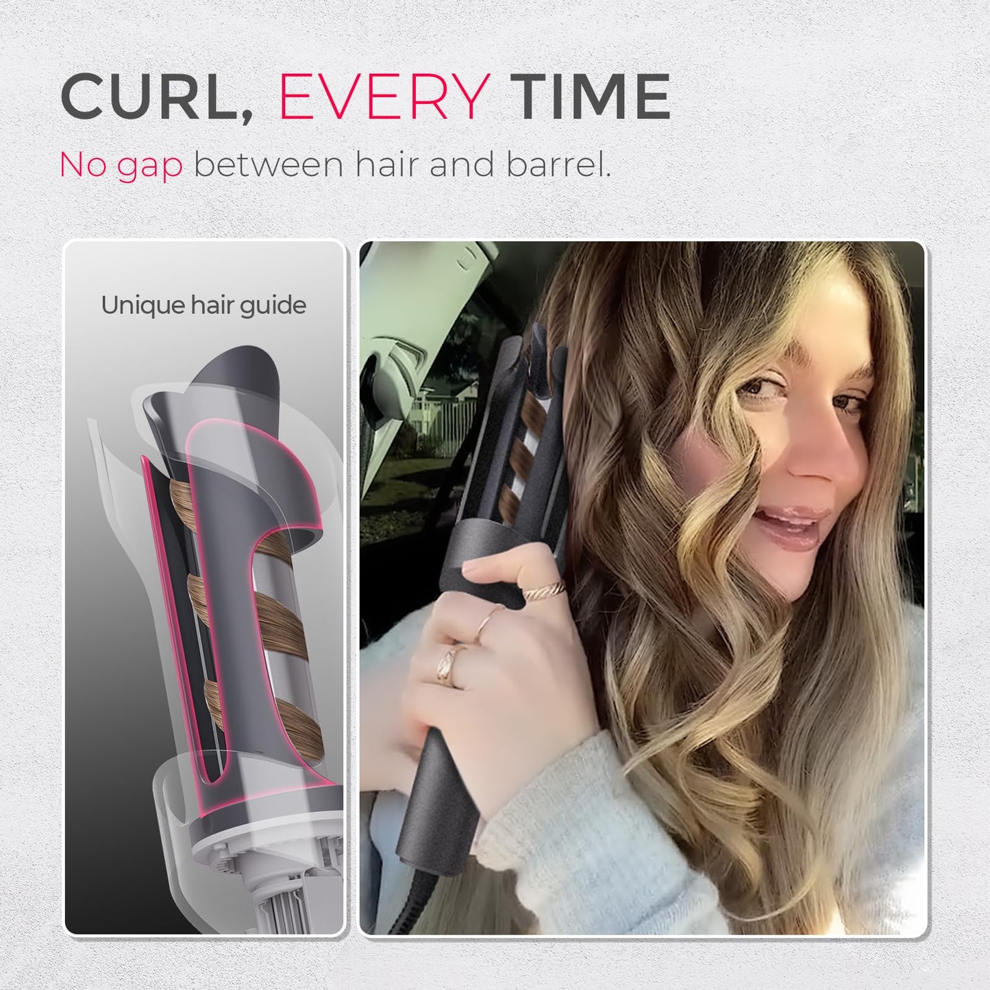 TYMO CURLPRO Automatic Rotating Curling Iron | 1" Ceramic Curling Wand for Beach Waves | Ionic, Dual Voltage, Lightweight & Travel-Friendly