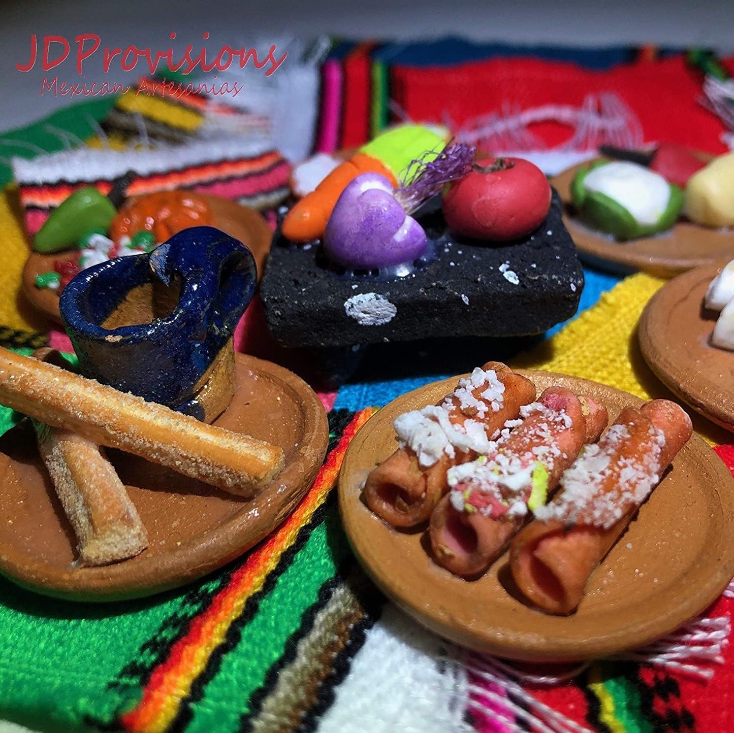 JDProvisions Miniature Mexican Fiesta Clay Pretend Food Decorations Arts Day of The Dead Offerings Dia De Los Muertos Ofrendas Cinco de Mayo (5)