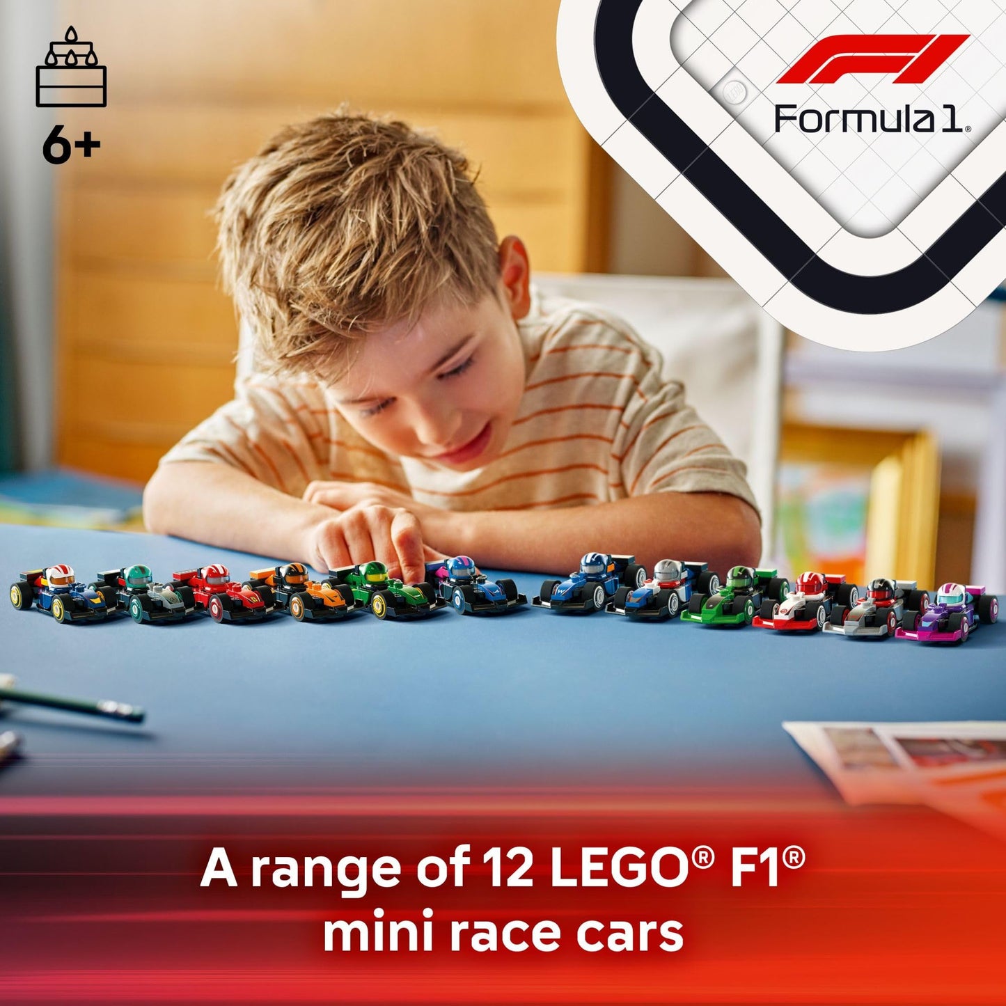 LEGO F1 Race Car Mystery Box, 6-Pack Building Set for Kids 6+, Surprise Collectible Cars, Travel Toy, Birthday Gift, 66796