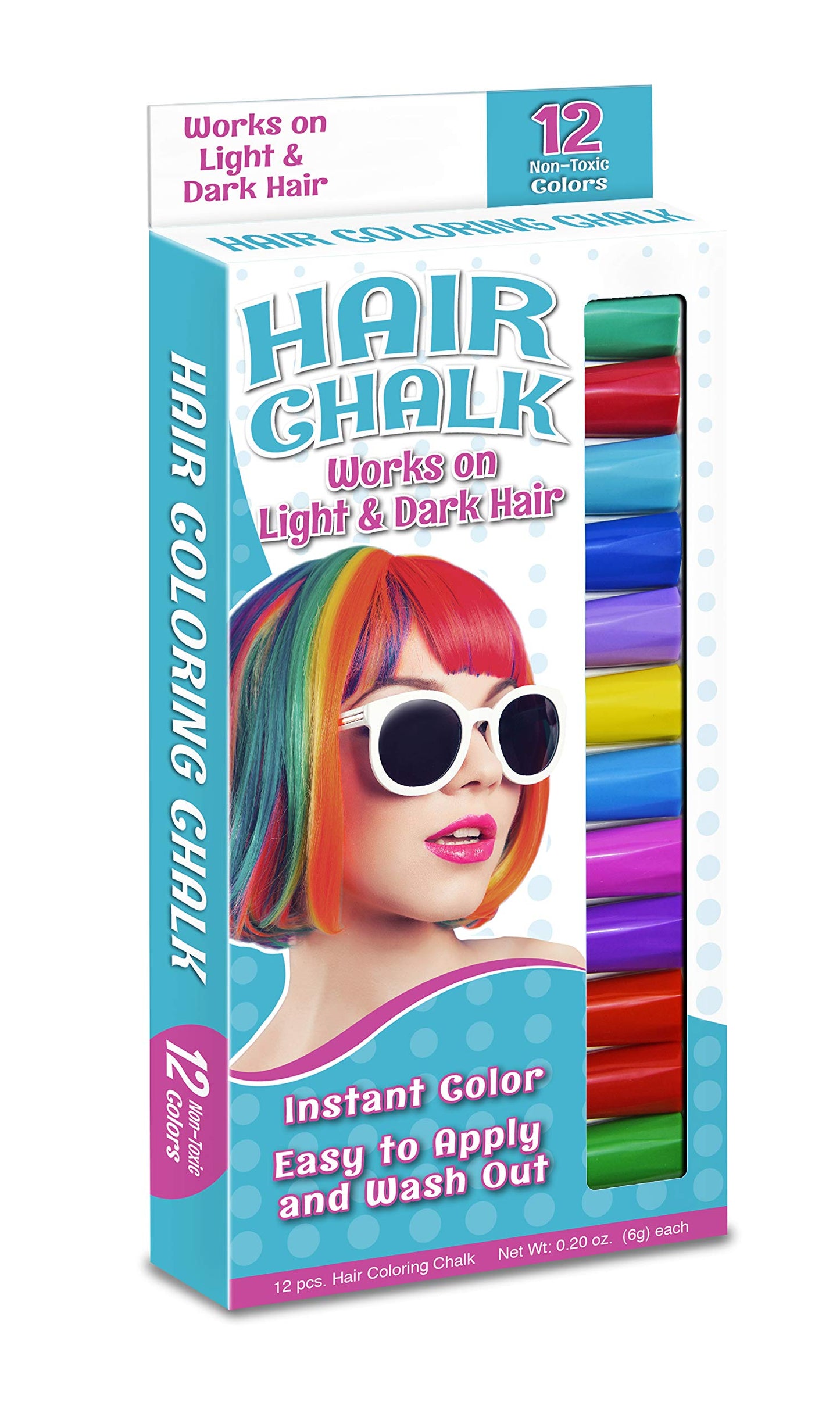 The Pencil Grip Hair Coloring Chalk, 12 Colors