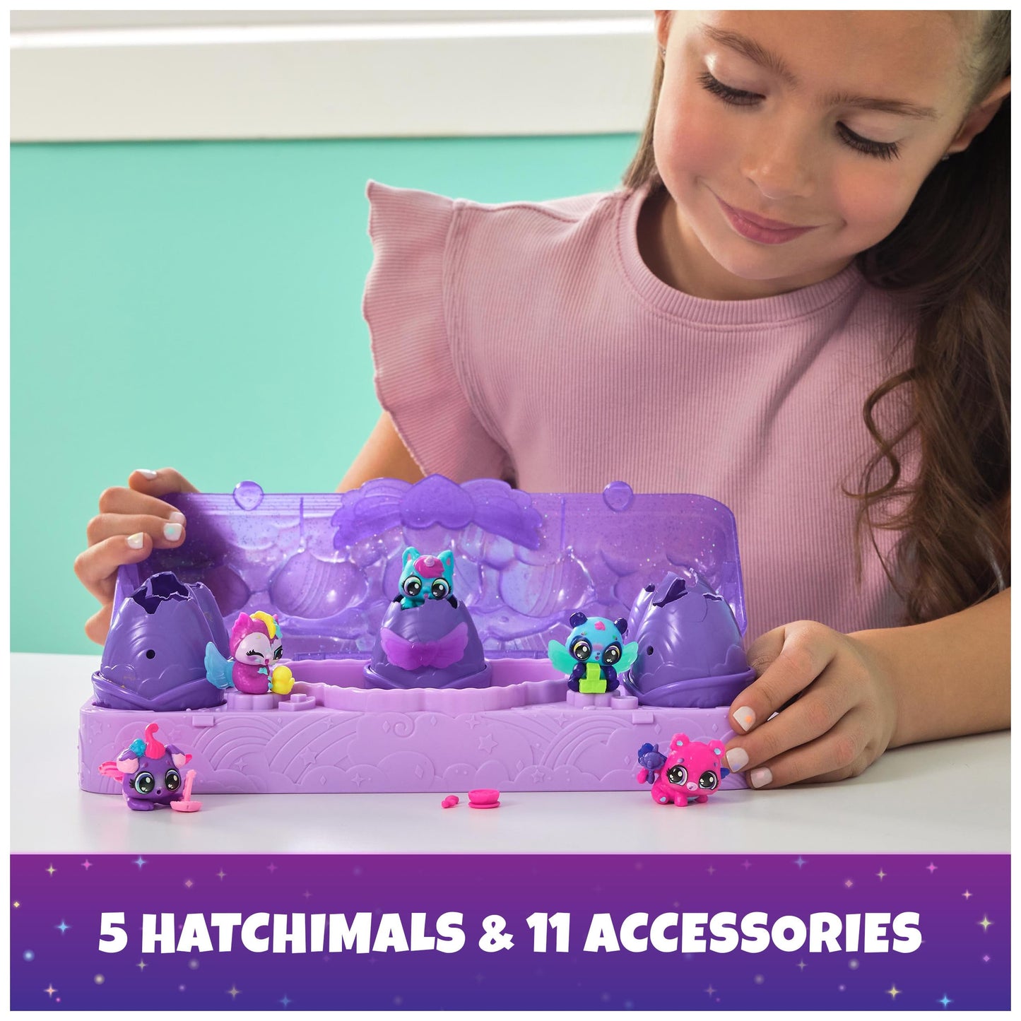 Hatchimals Alive, Neon Rainbow Egg Carton Toy with 5 Mini Figures in Color Reveal Eggs & 11 Accessories, Kids Toys for Girls & Boys Ages 3 and up