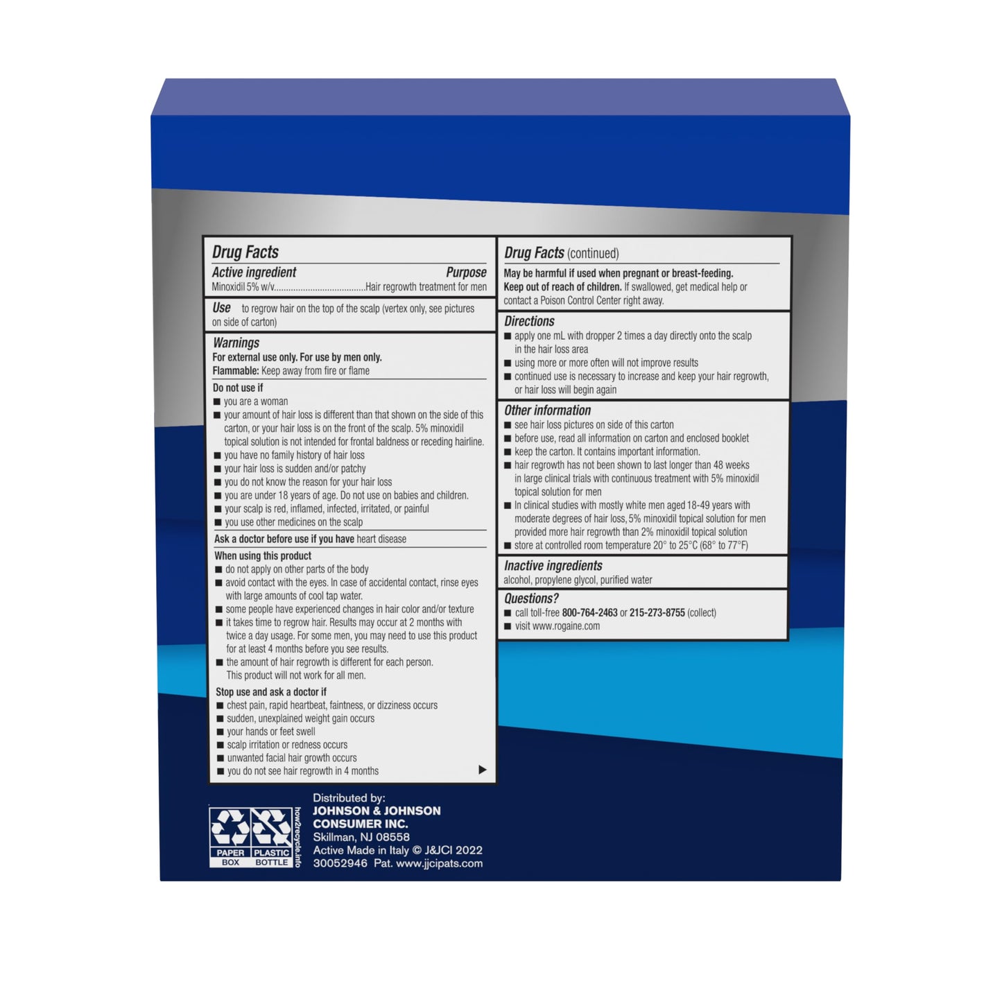 Men’s Rogaine Extra Strength 5% Minoxidil Topical Solution – Hair Regrowth Treatment for Thinning Hair & Hair Loss, FDA Approved, 3 Month Supply