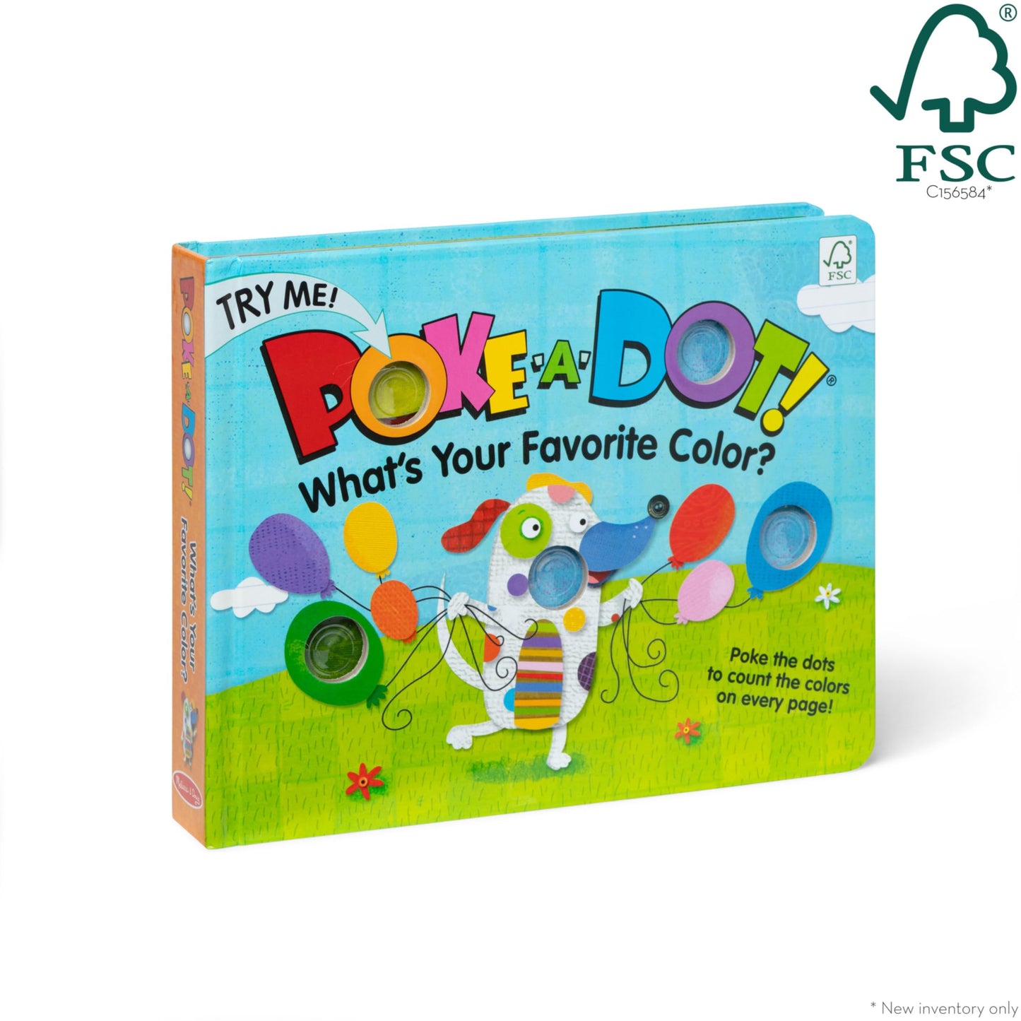 Melissa & Doug Poke-a-Dot! What’s Your Favorite Color? Interactive Pop Button Board Book & Sensory Toy for Toddlers & Preschoolers 3+