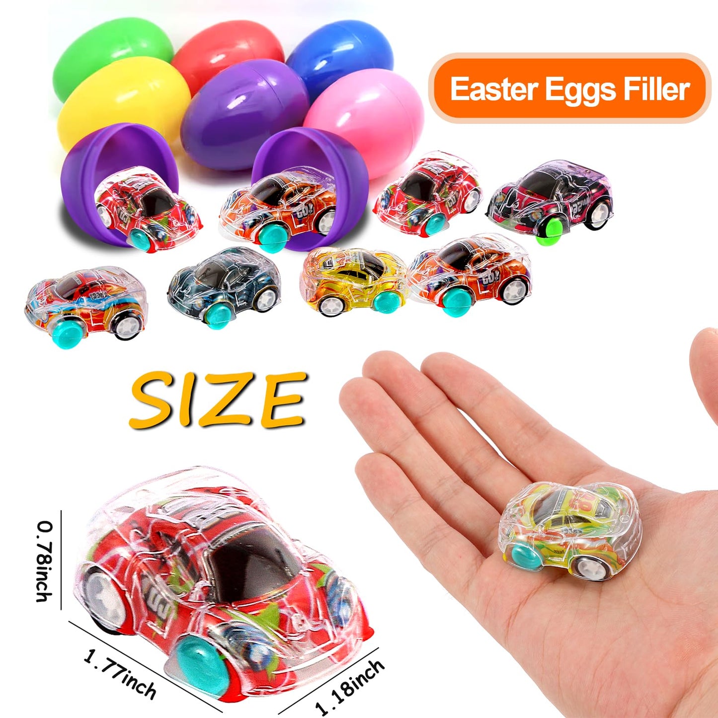 QSONSELL 50PCS Mini Pull Back Cars - Race Toy Cars for Kids, Toddlers, Classroom Prizes, Pinata & Easter Basket Stuffers