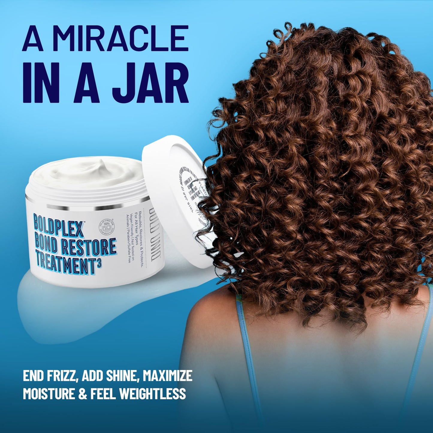 Bold Uniq BoldPlex Hair Mask | Deep Conditioner for Dry, Damaged, Curly, Bleached & Frizzy Hair | Repairs & Nourishes | 6.76 Fl Oz